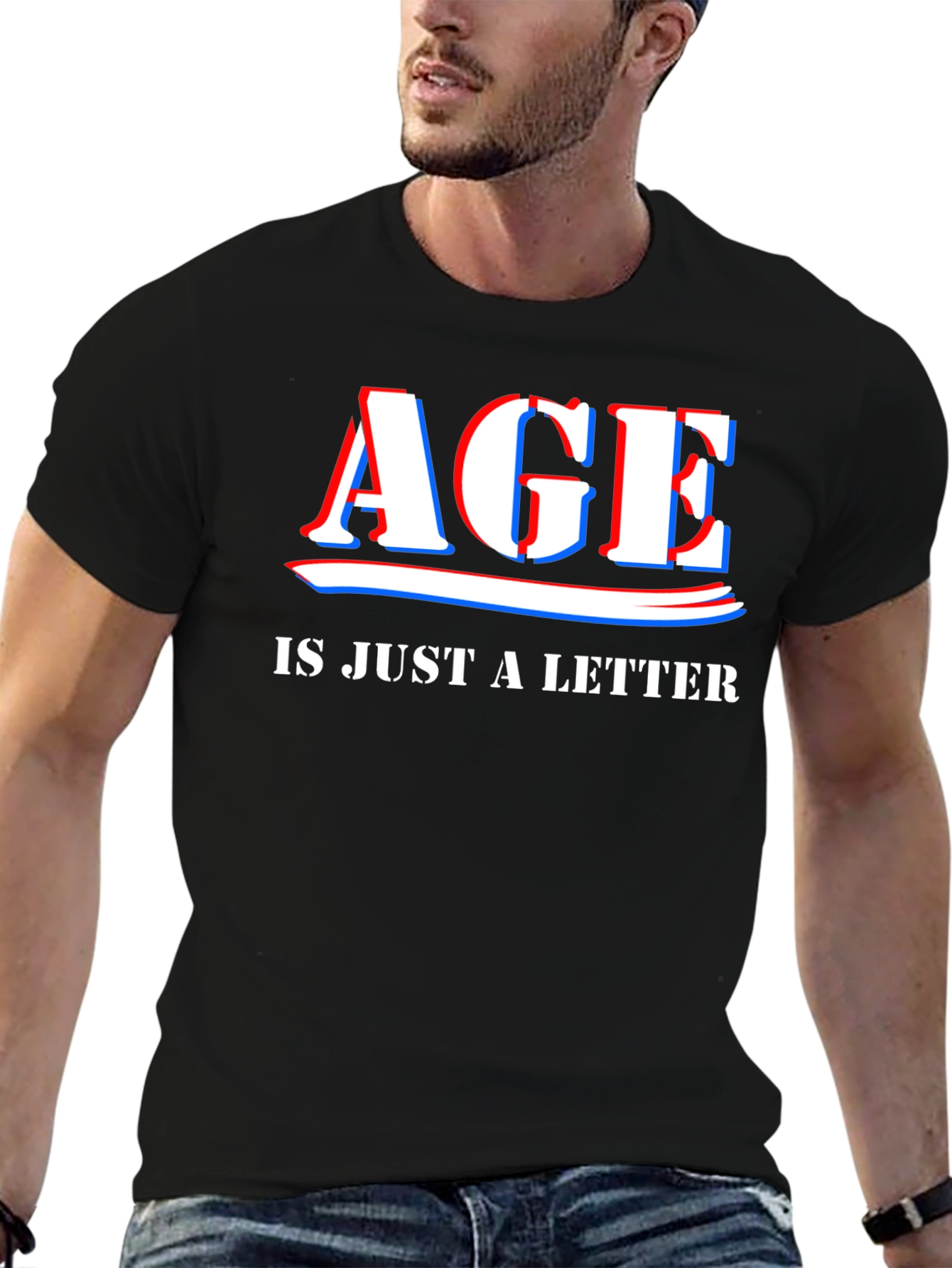 Age is Just a Letter Black T-Shirt