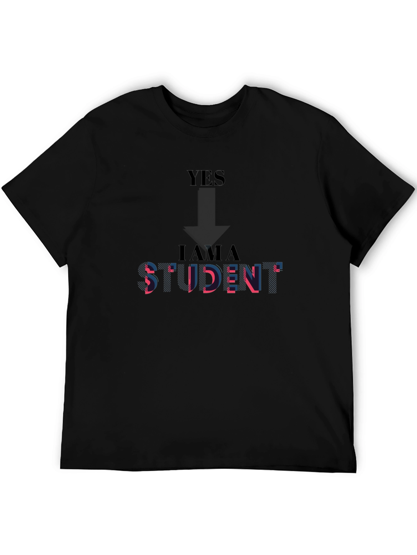 I AM A STUDENT Black Graphic T-Shirt