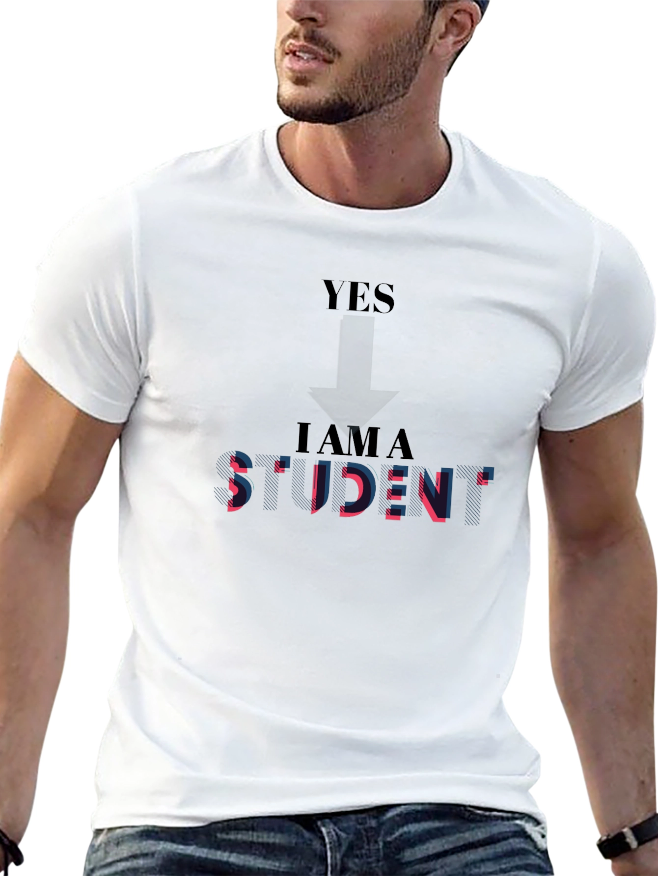 I AM A STUDENT Black Graphic T-Shirt