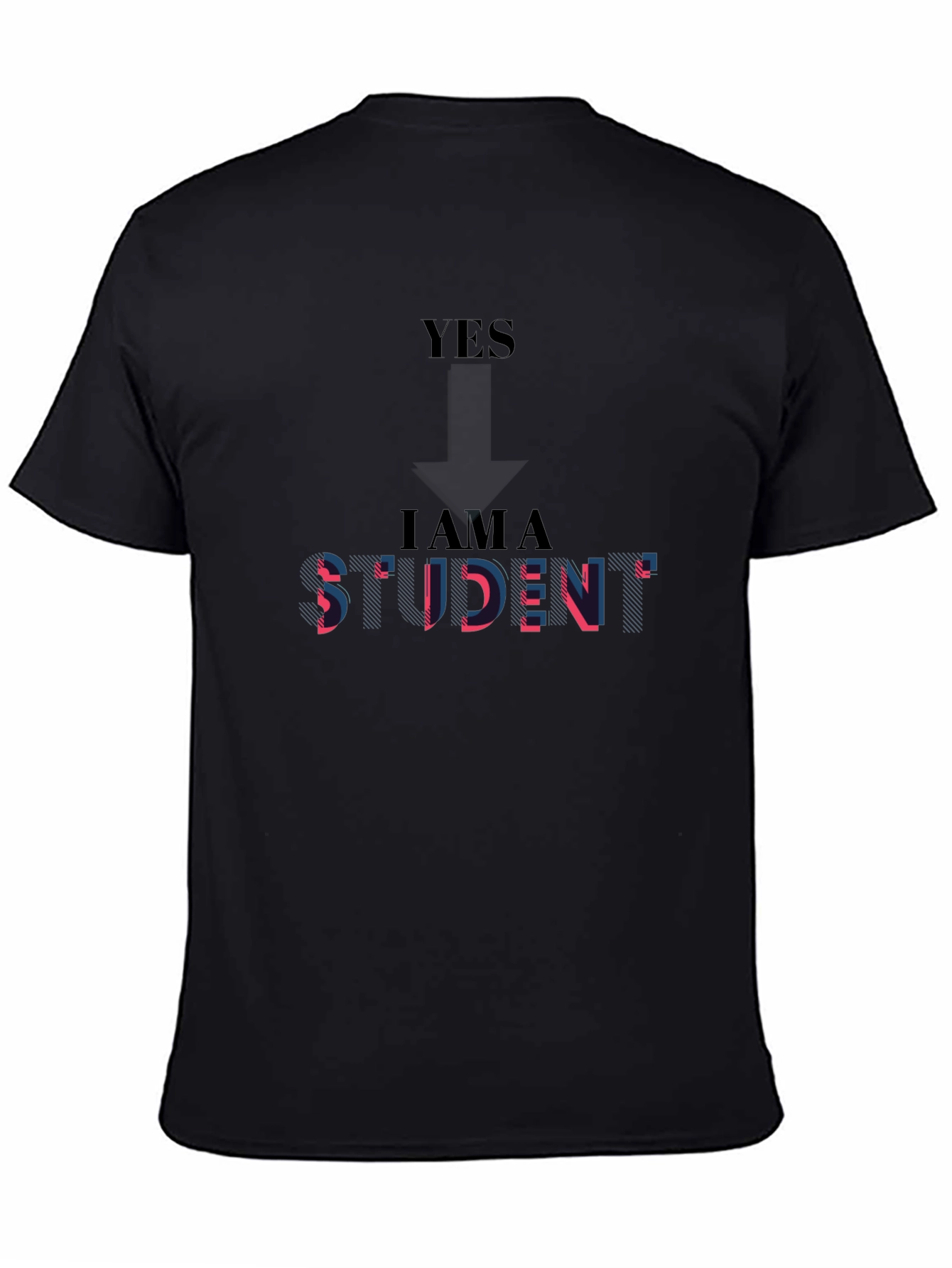 I AM A STUDENT Black Graphic T-Shirt