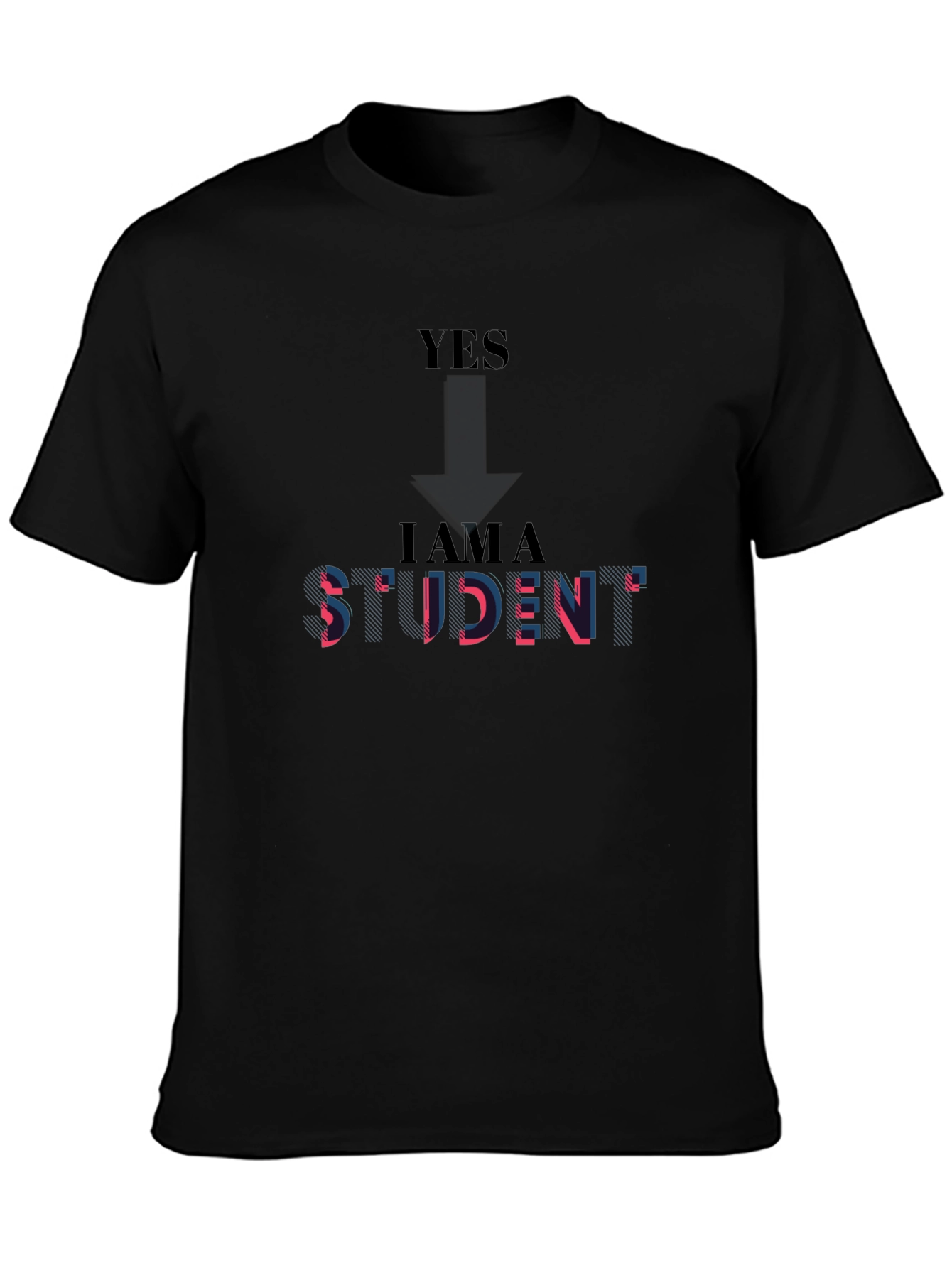 I AM A STUDENT Black Graphic T-Shirt