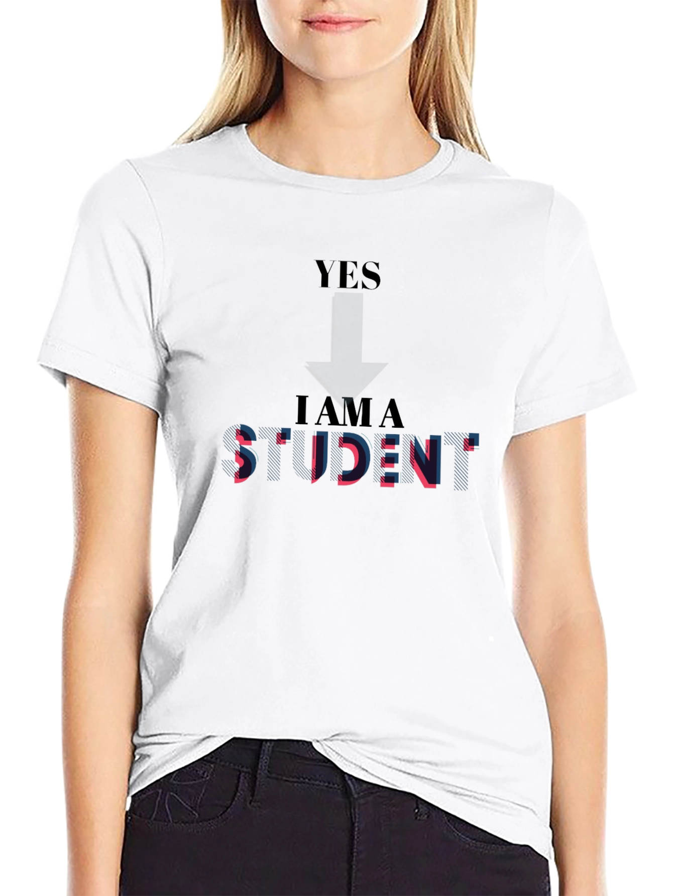 I AM A STUDENT Black Graphic T-Shirt