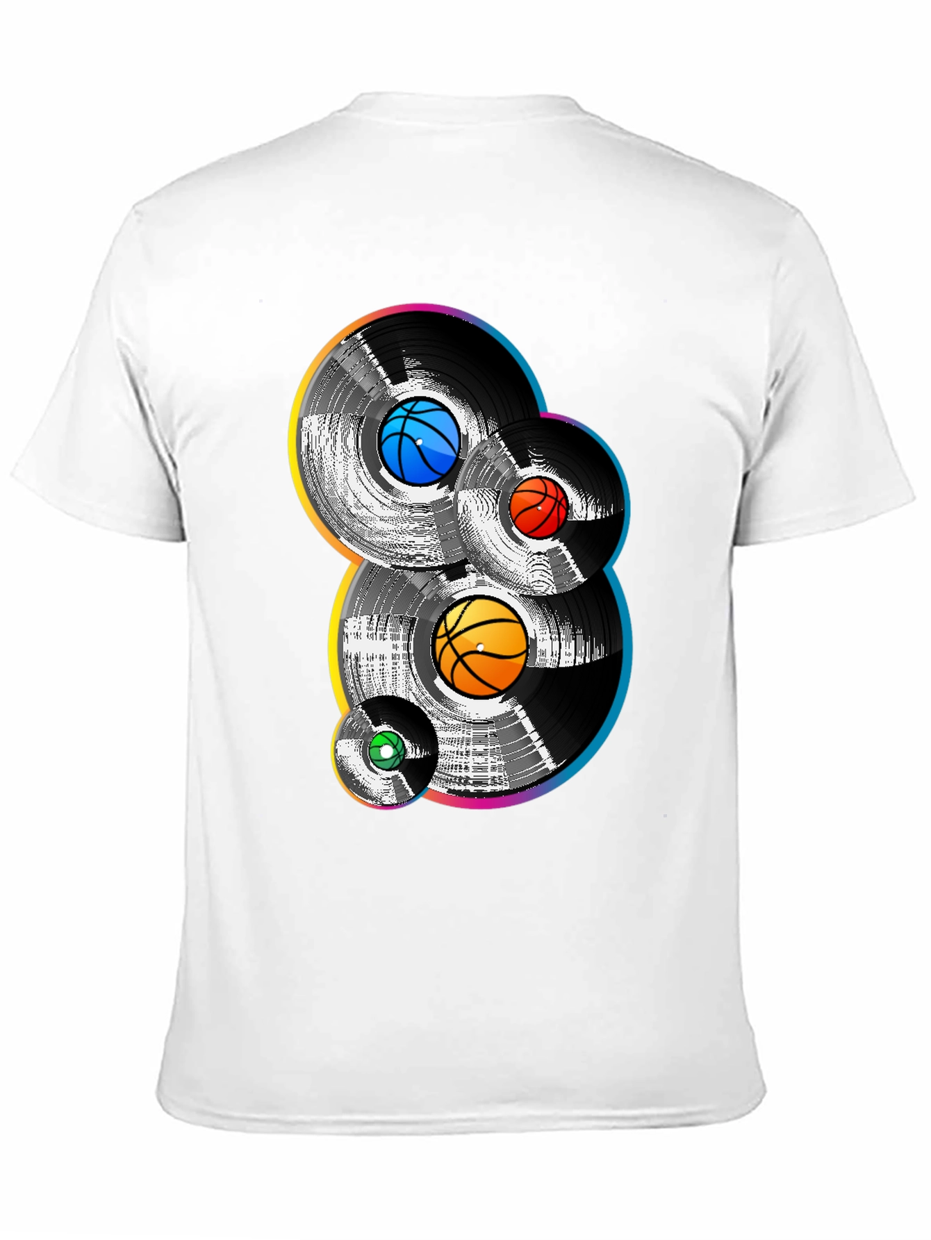 Retro Basketball Vinyl Record Graphic T-Shirt