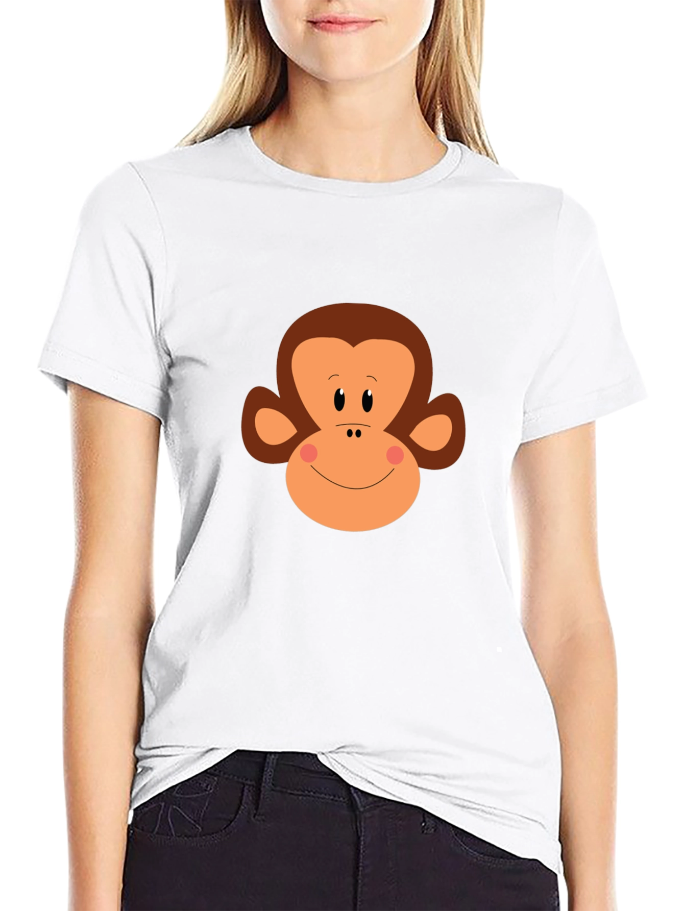 Monkey Face Graphic Tee - Black Cotton T-Shirt