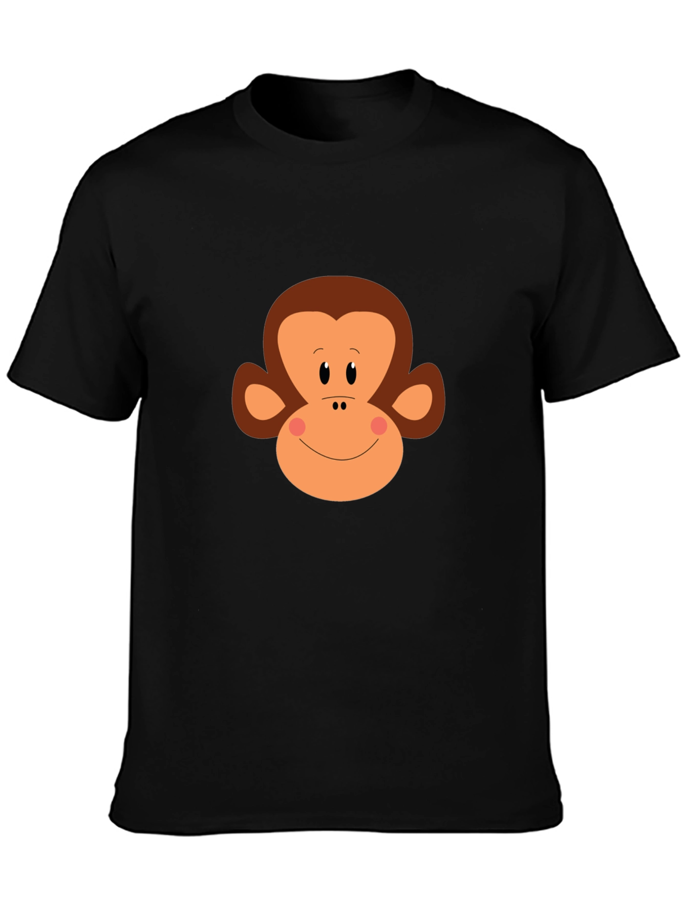 Monkey Face Graphic Tee - Black Cotton T-Shirt