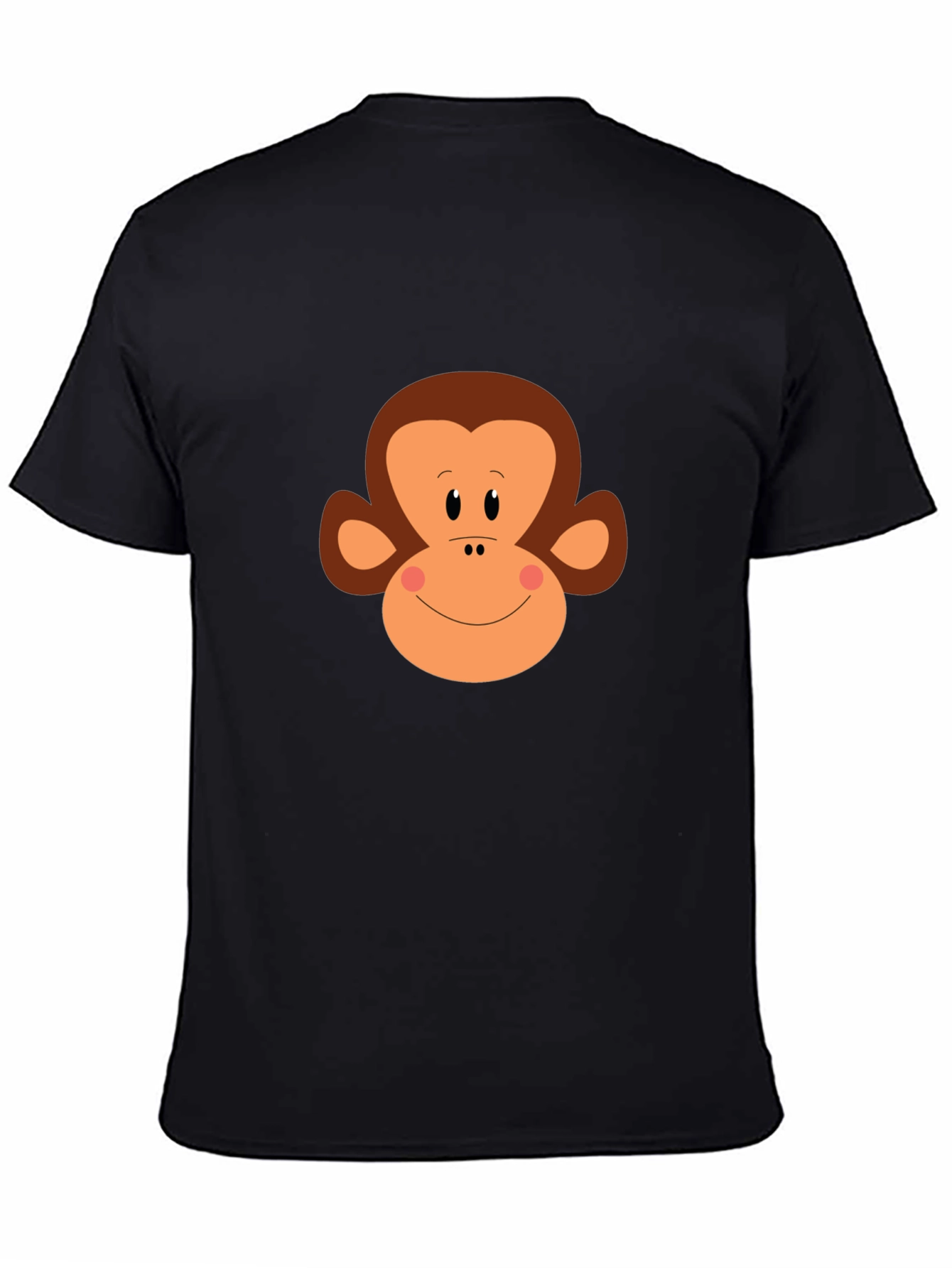 Monkey Face Graphic Tee - Black Cotton T-Shirt