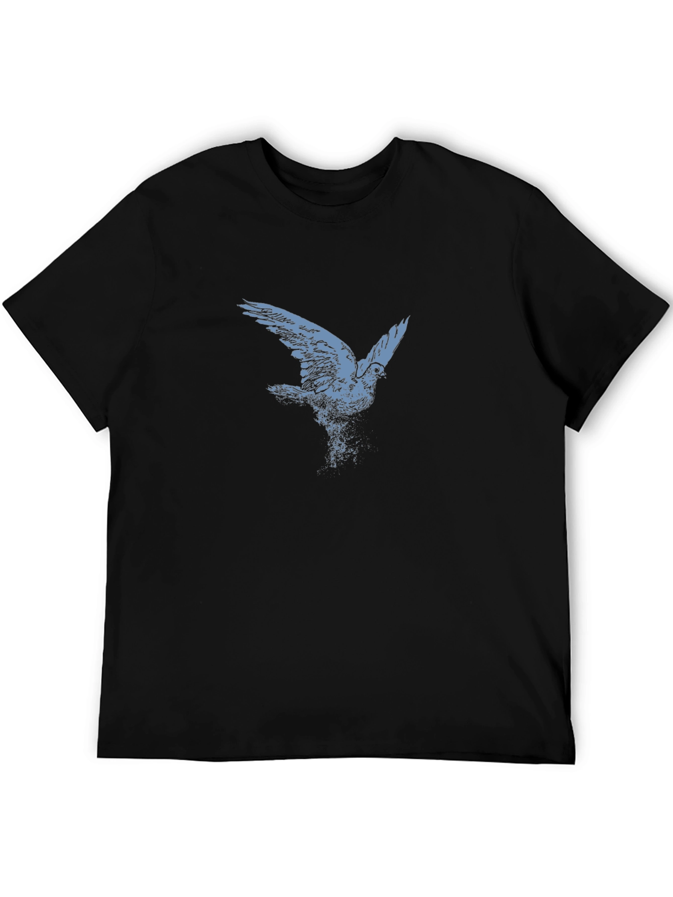 Bird Graphic Print Black T-Shirt