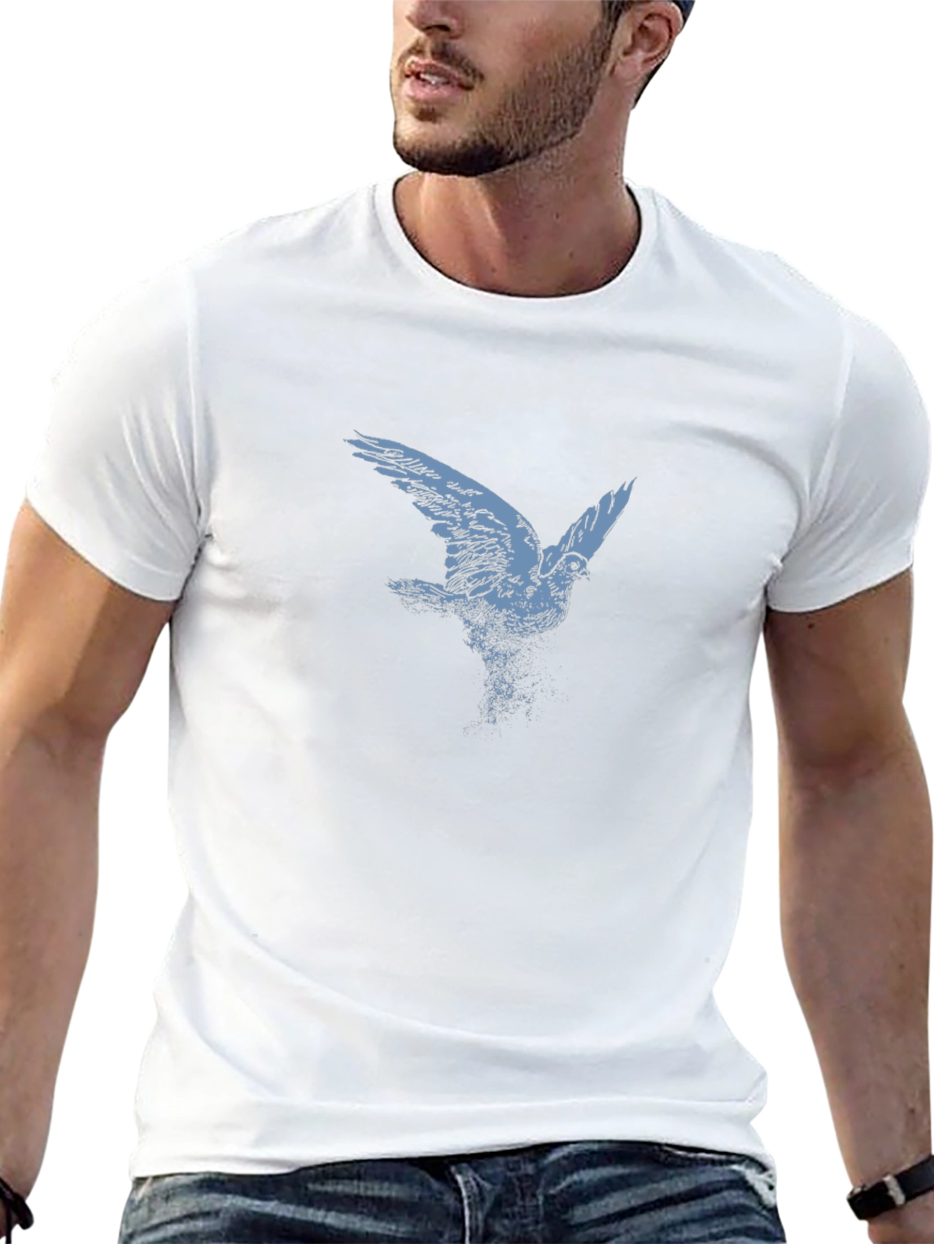 Bird Graphic Print Black T-Shirt