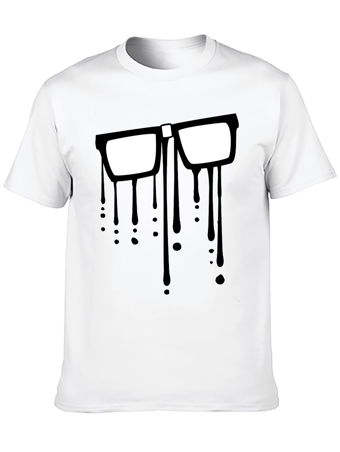 Dripping Glasses Graphic Tee - Modern Artsy Style