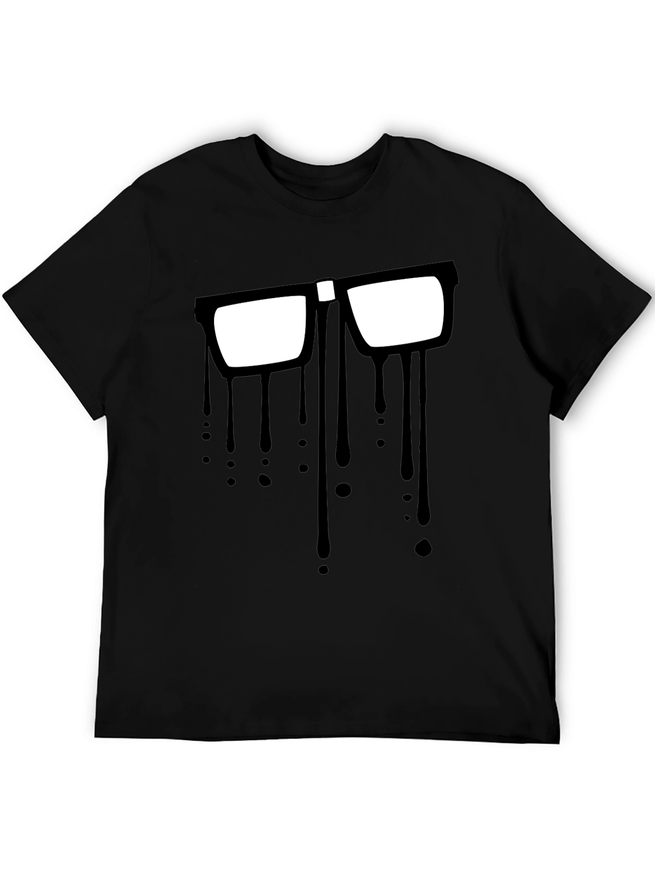 Dripping Glasses Graphic Tee - Modern Artsy Style