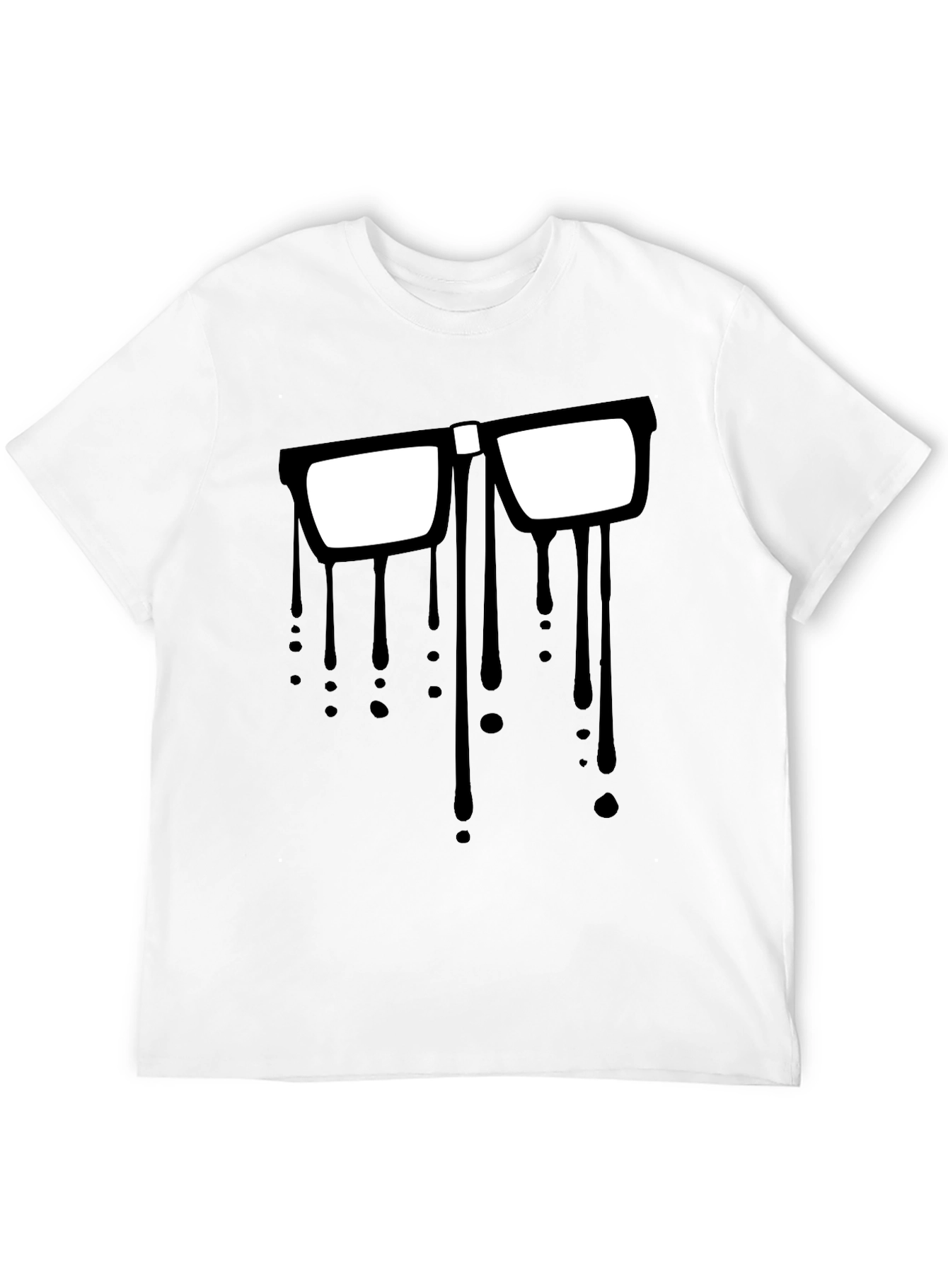 Dripping Glasses Graphic Tee - Modern Artsy Style