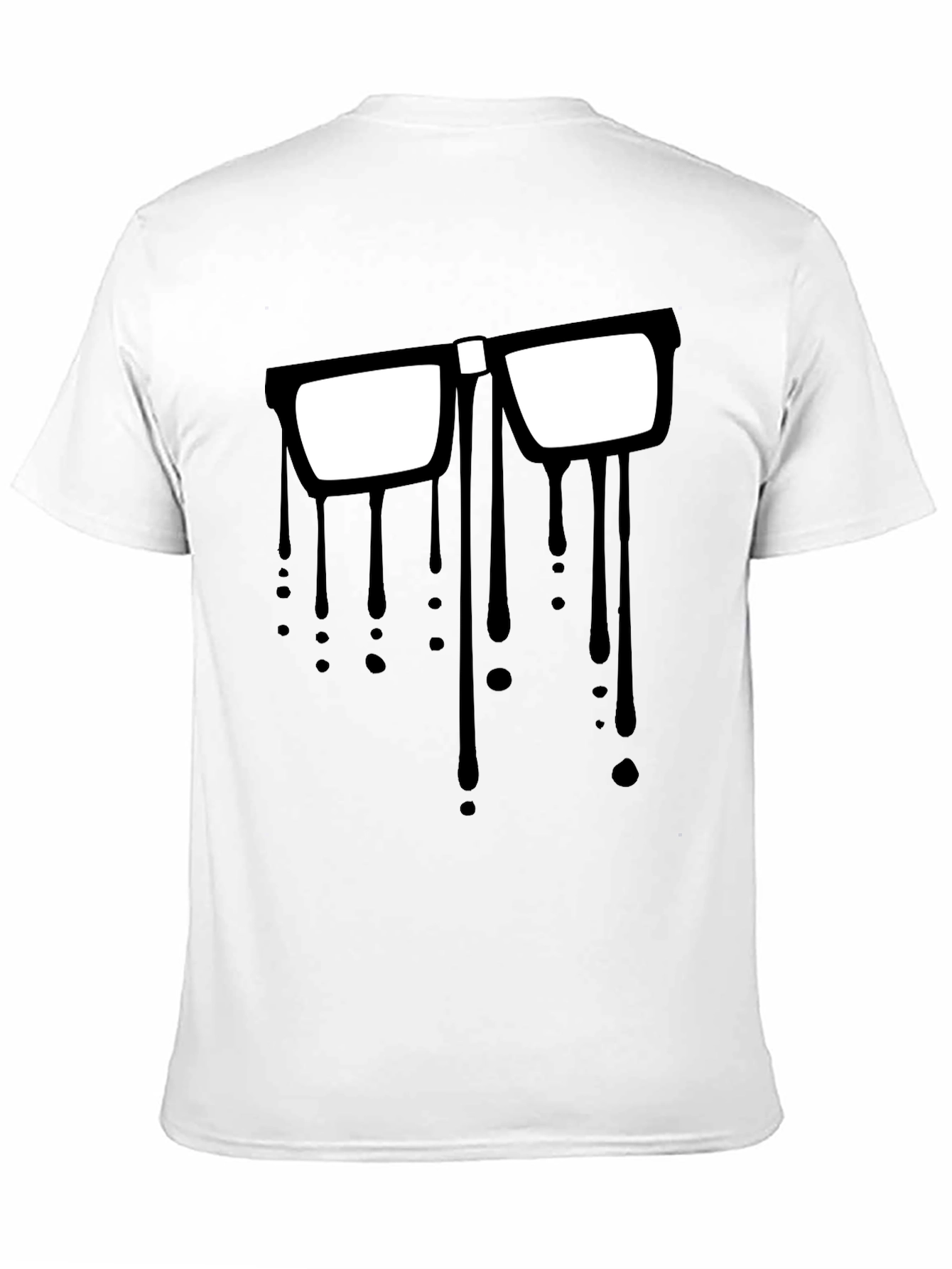 Dripping Glasses Graphic Tee - Modern Artsy Style