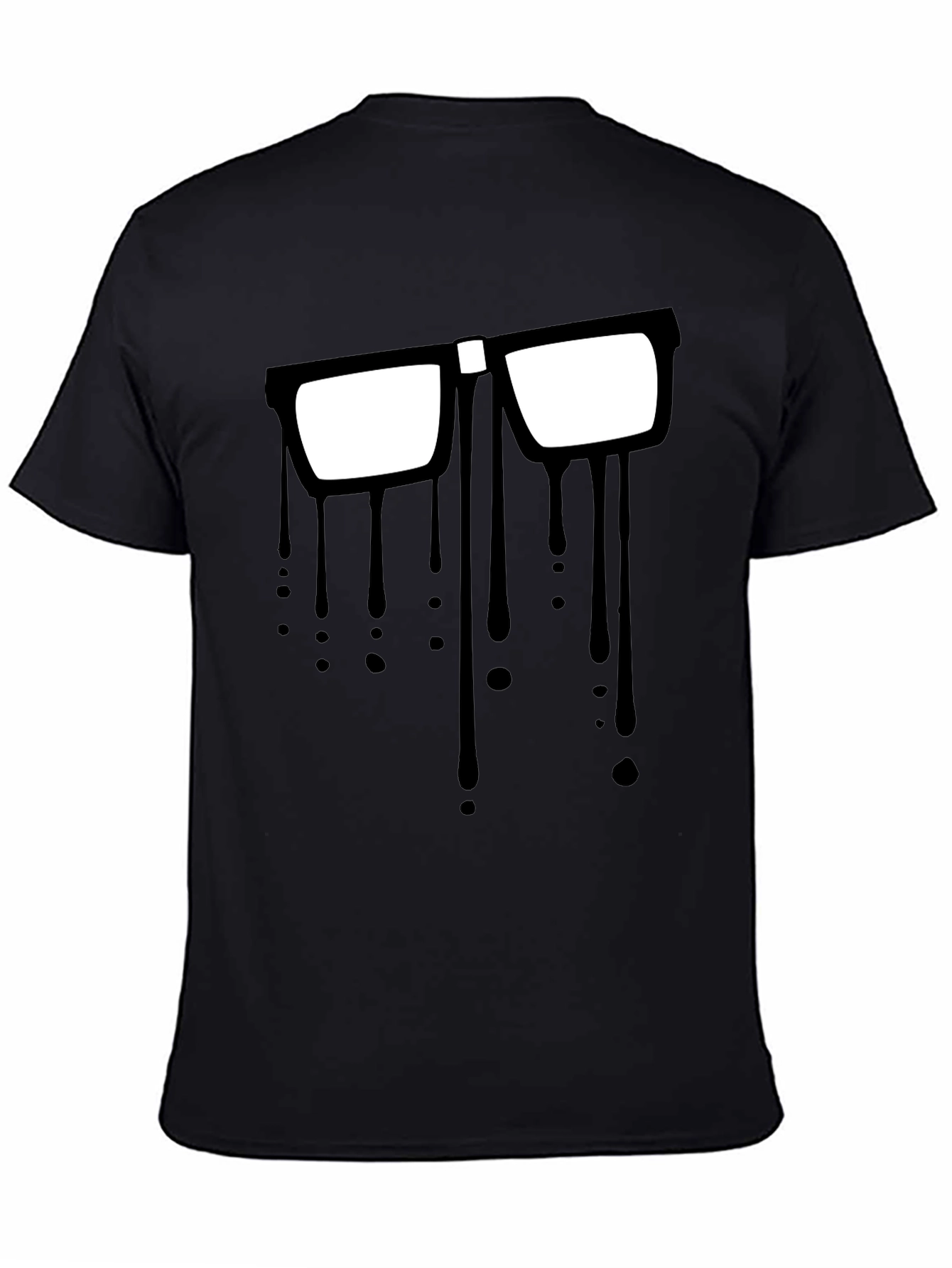Dripping Glasses Graphic Tee - Modern Artsy Style