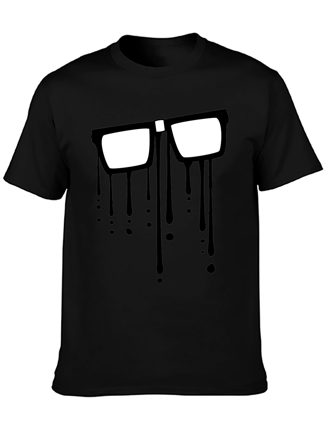 Dripping Glasses Graphic Tee - Modern Artsy Style