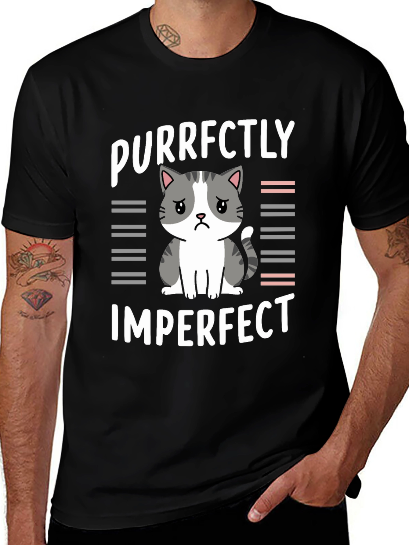 Purrfectly Imperfect Cat Graphic Tee