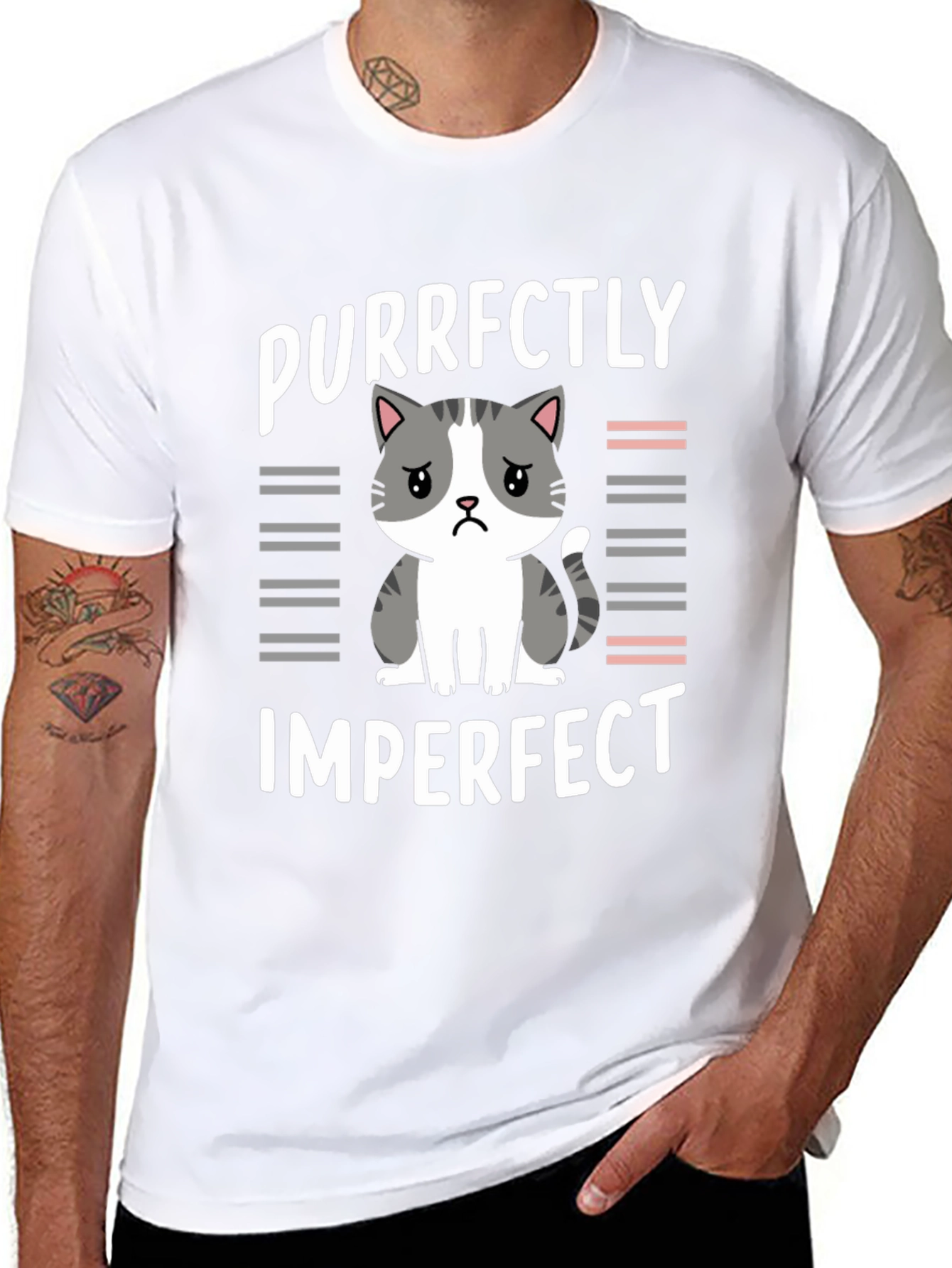 Purrfectly Imperfect Cat Graphic Tee