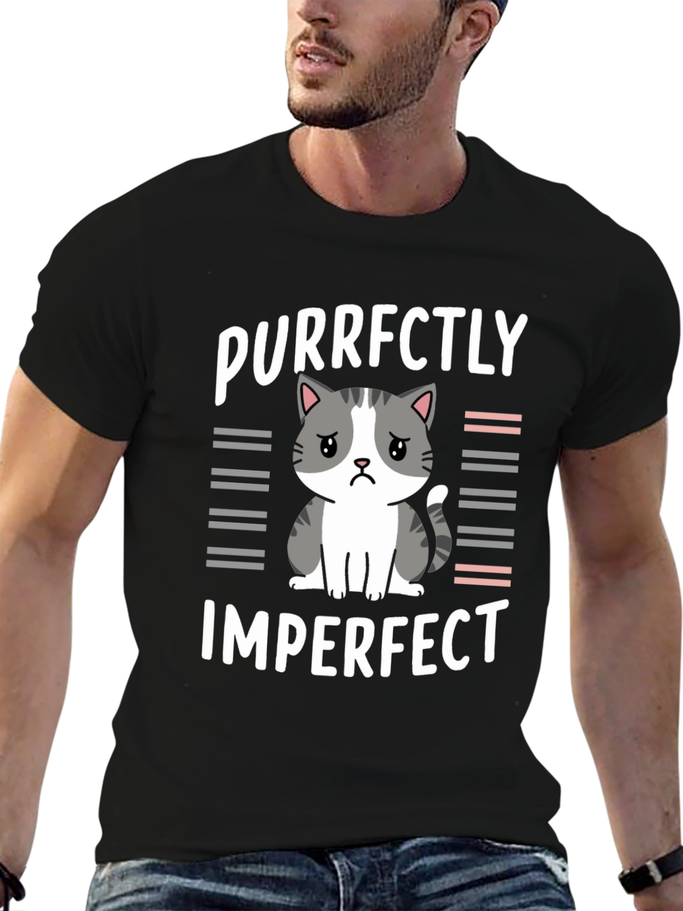Purrfectly Imperfect Cat Graphic Tee