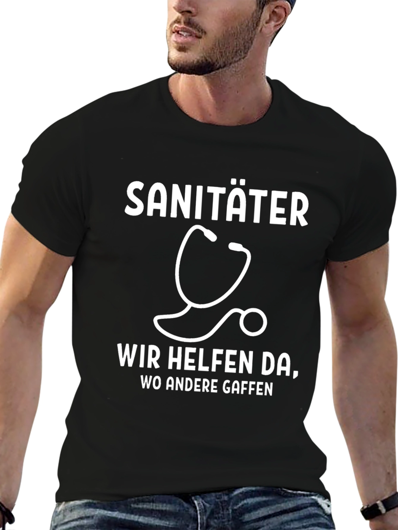 Sanitäter T-Shirt - We Help Where Others Stare