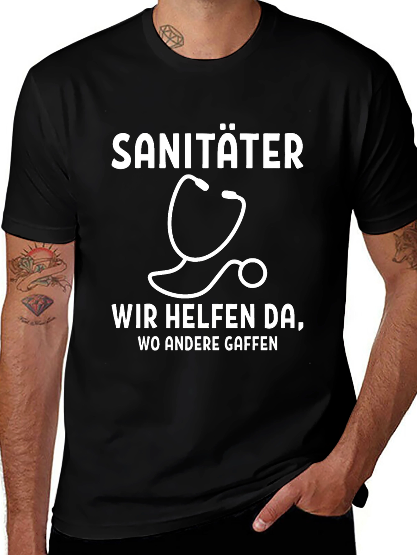 Sanitäter T-Shirt - We Help Where Others Stare