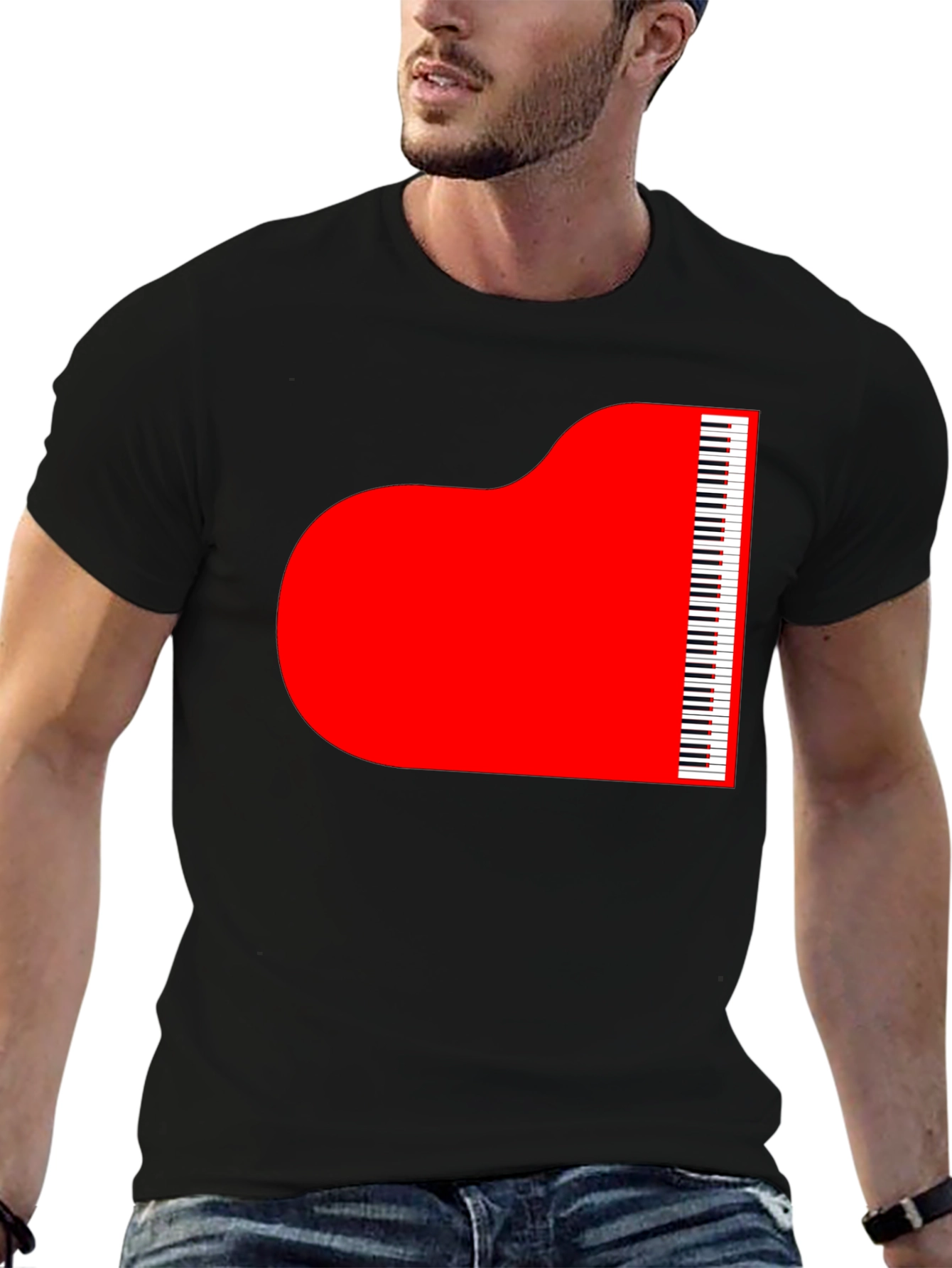 Grand Piano Graphic Tee - Stylish Music Lover T-Shirt