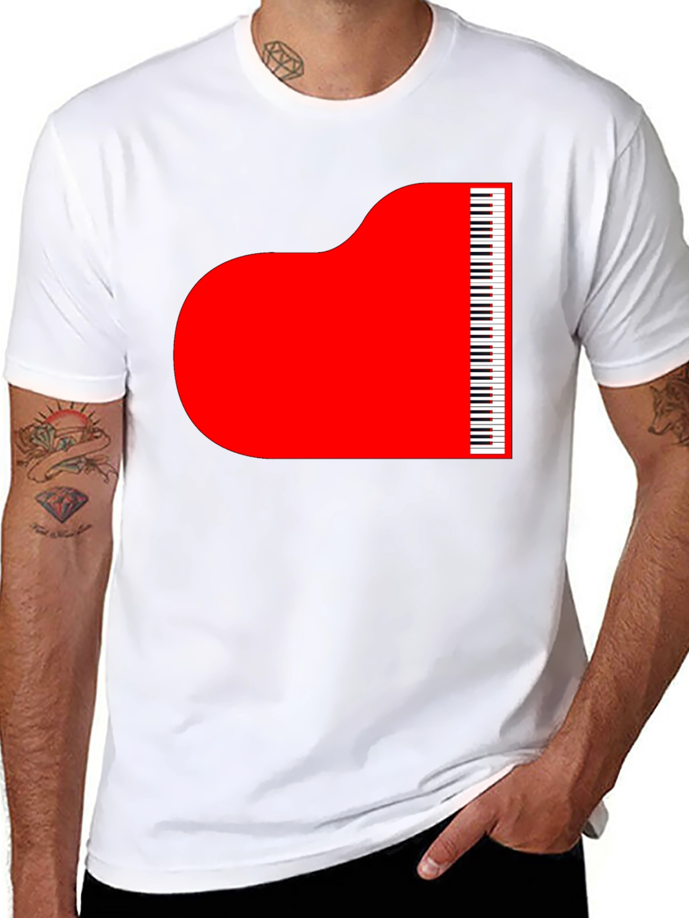 Grand Piano Graphic Tee - Stylish Music Lover T-Shirt