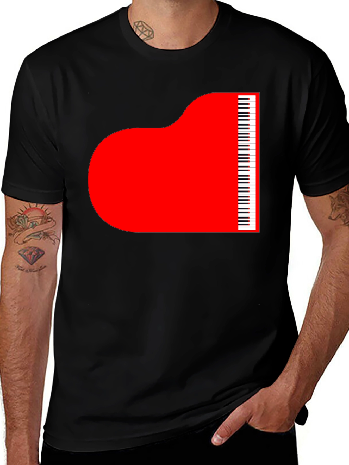 Grand Piano Graphic Tee - Stylish Music Lover T-Shirt