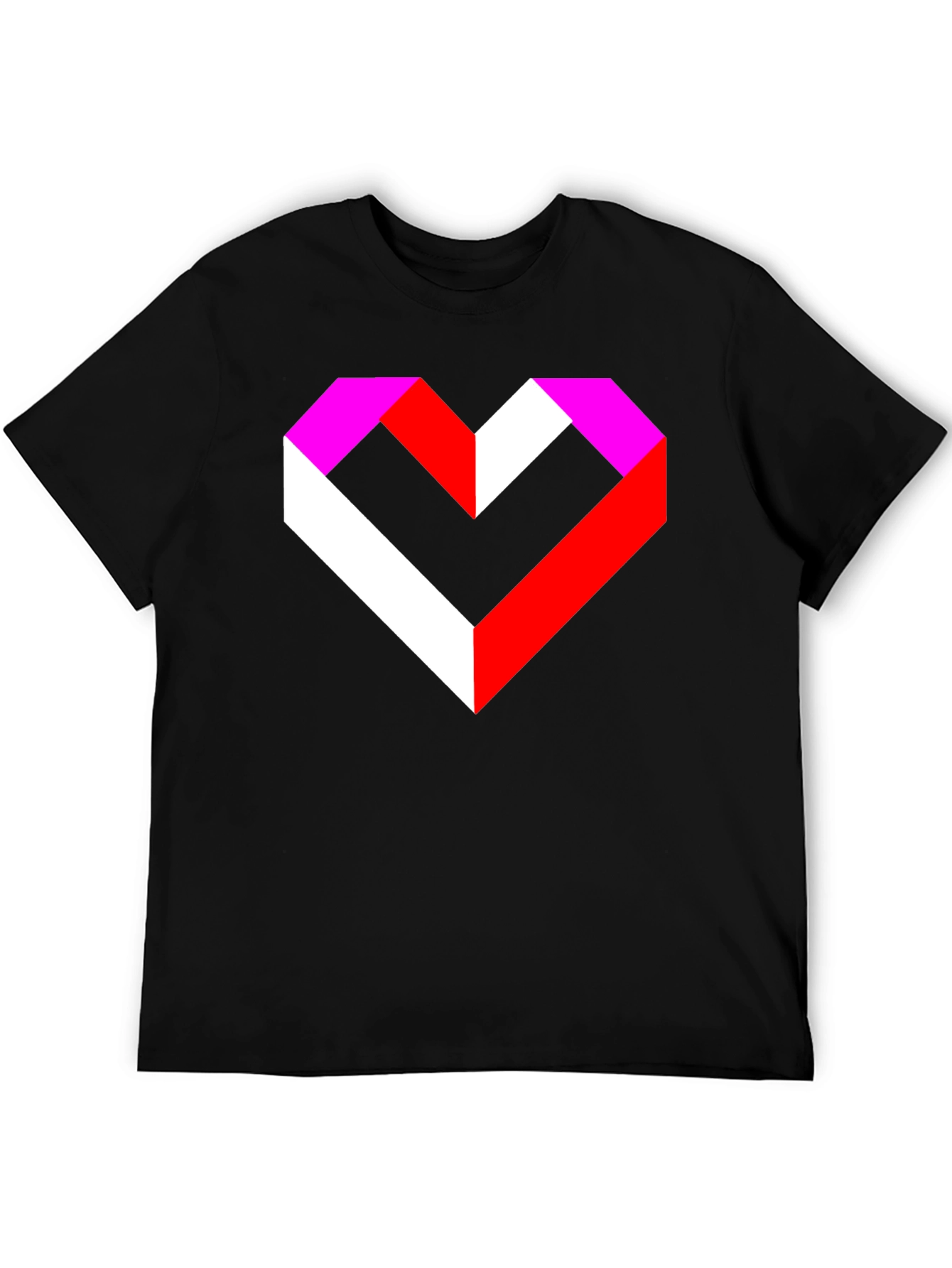 Geometric Heart Graphic Tee - Modern Style
