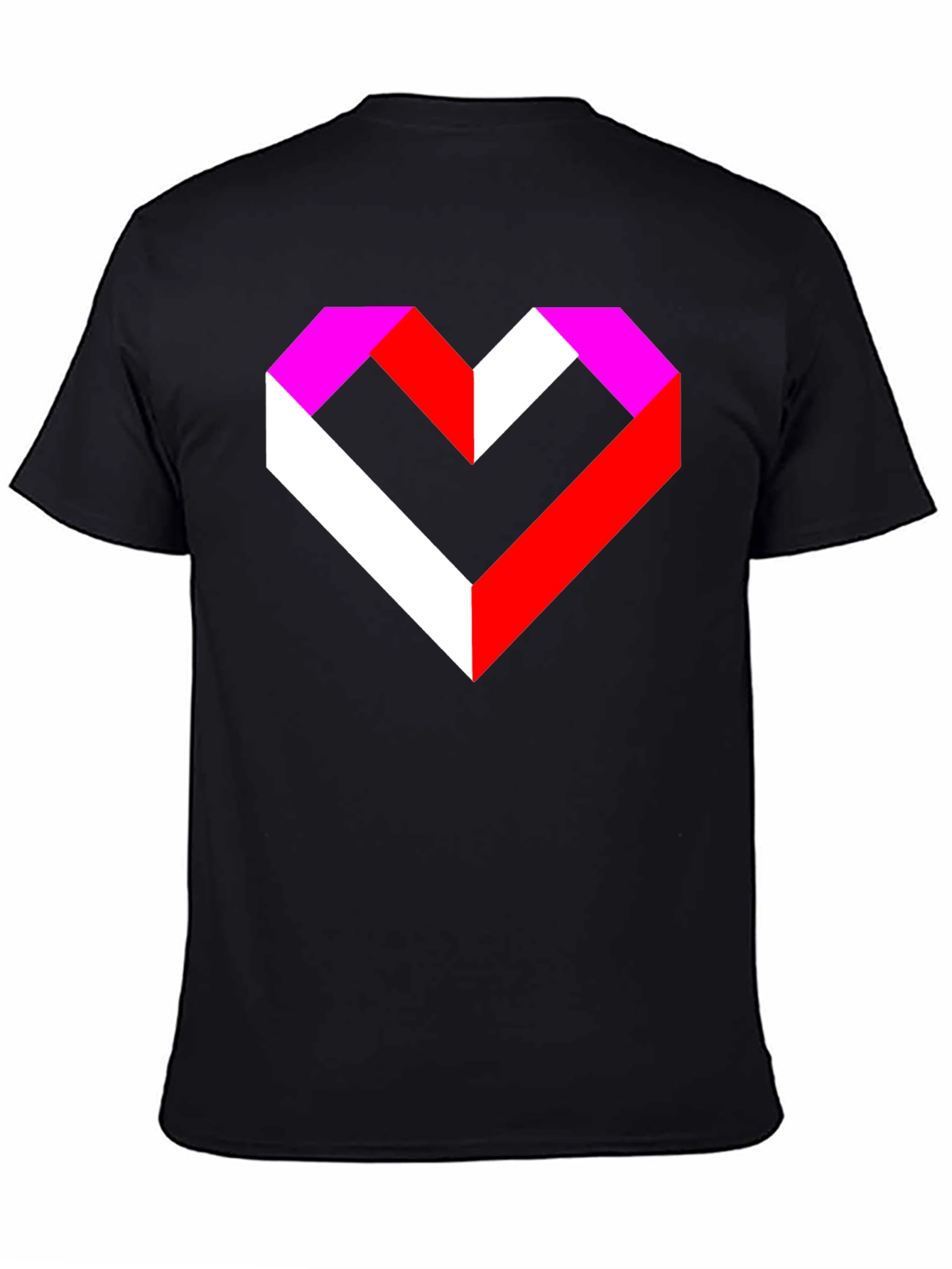 Geometric Heart Graphic Tee - Modern Style