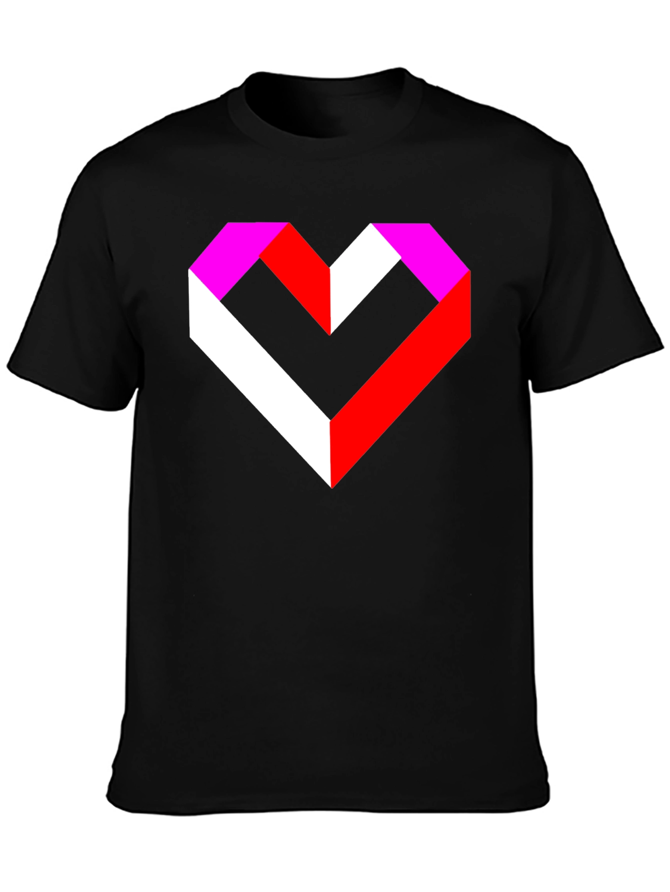 Geometric Heart Graphic Tee - Modern Style