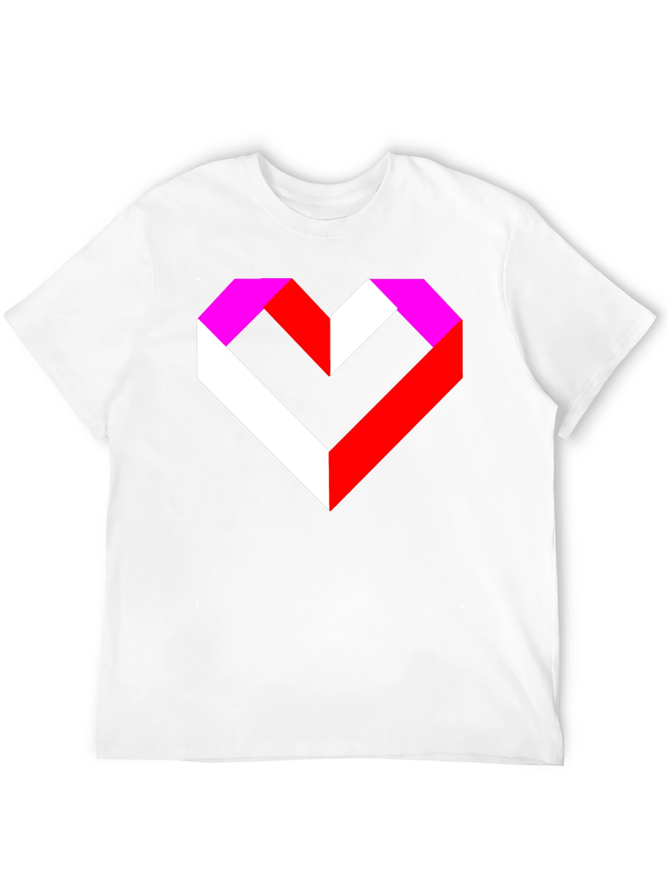 Geometric Heart Graphic Tee - Modern Style