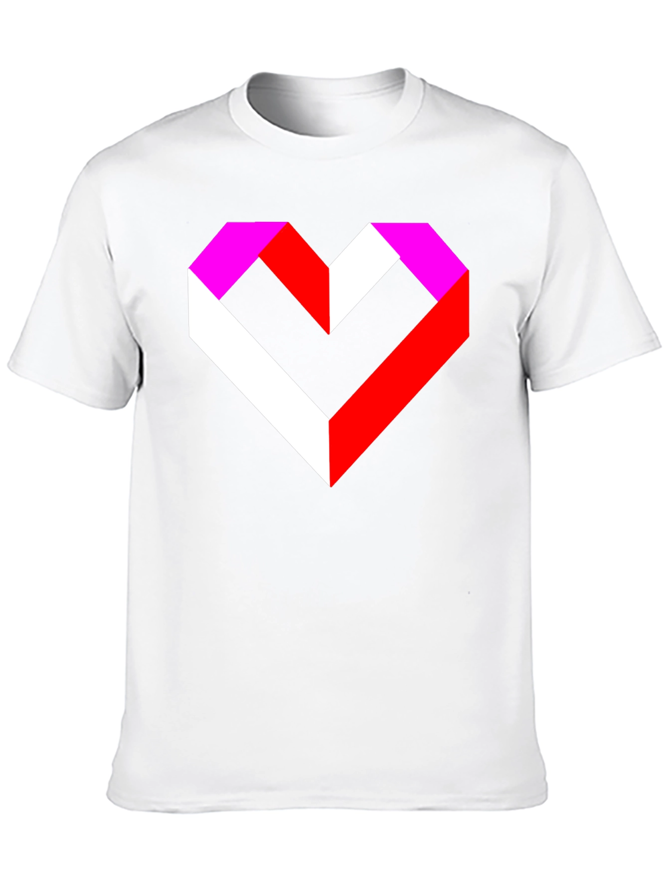 Geometric Heart Graphic Tee - Modern Style