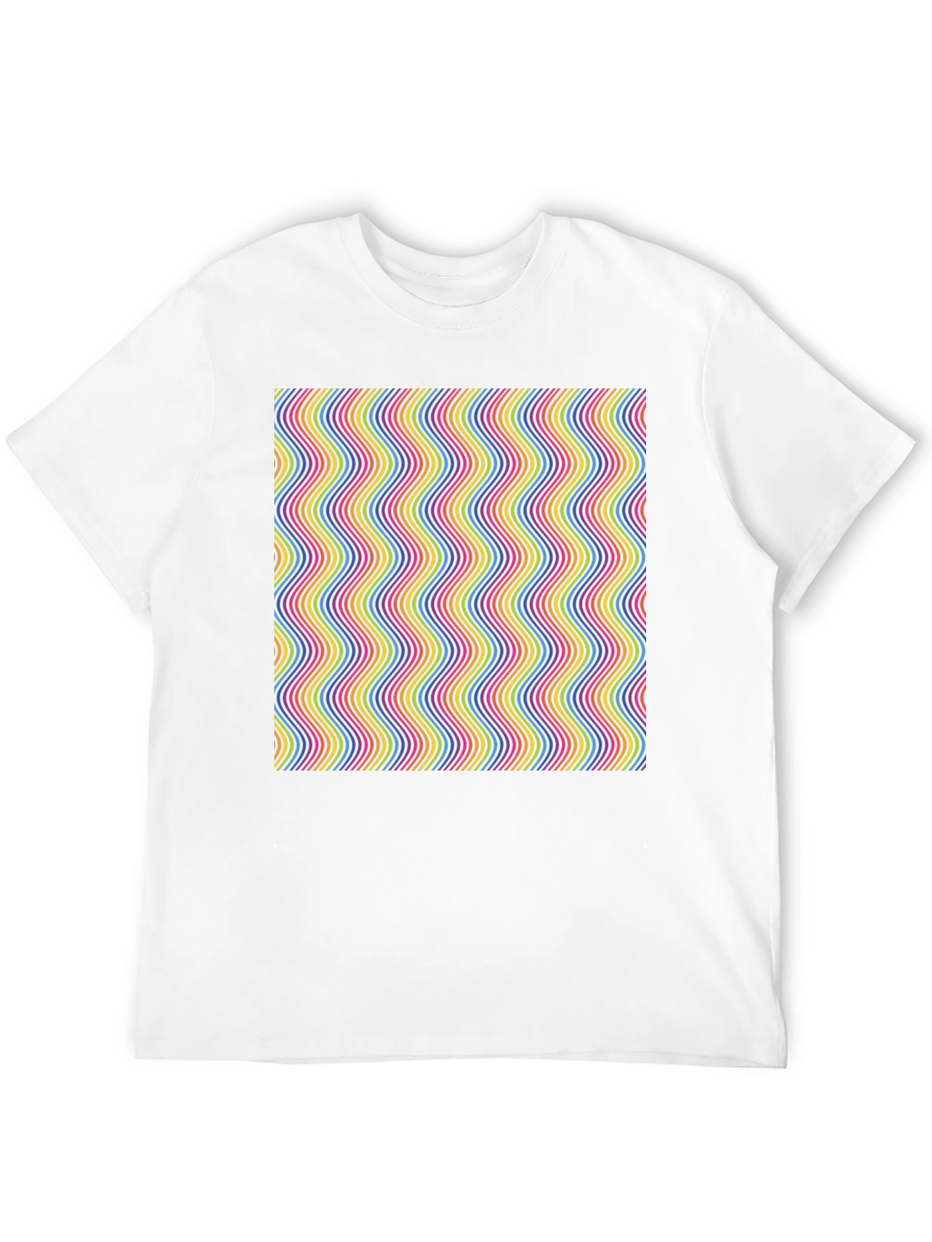 Retro Wave Pattern T-Shirt - Black
