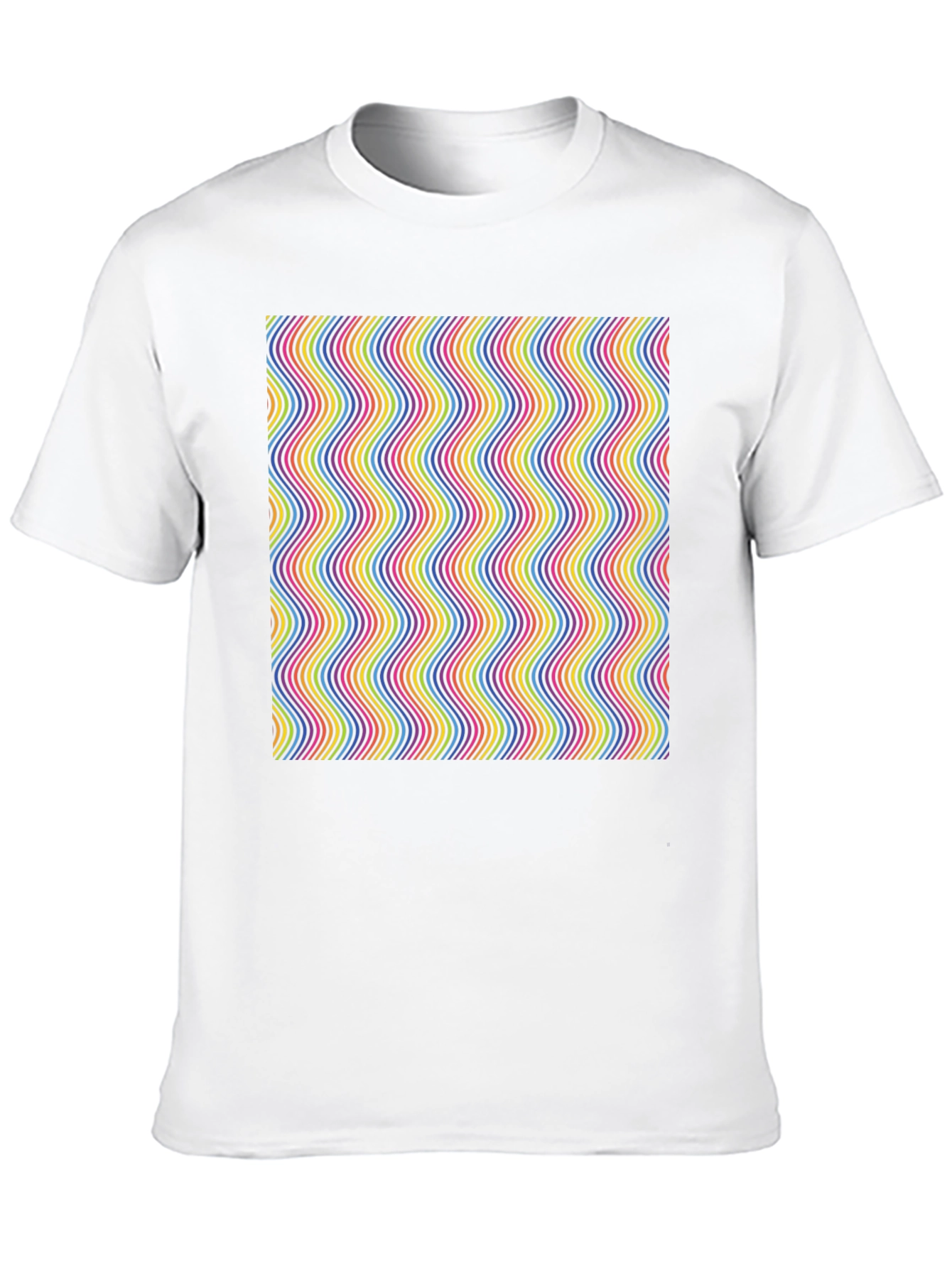 Retro Wave Pattern T-Shirt - Black
