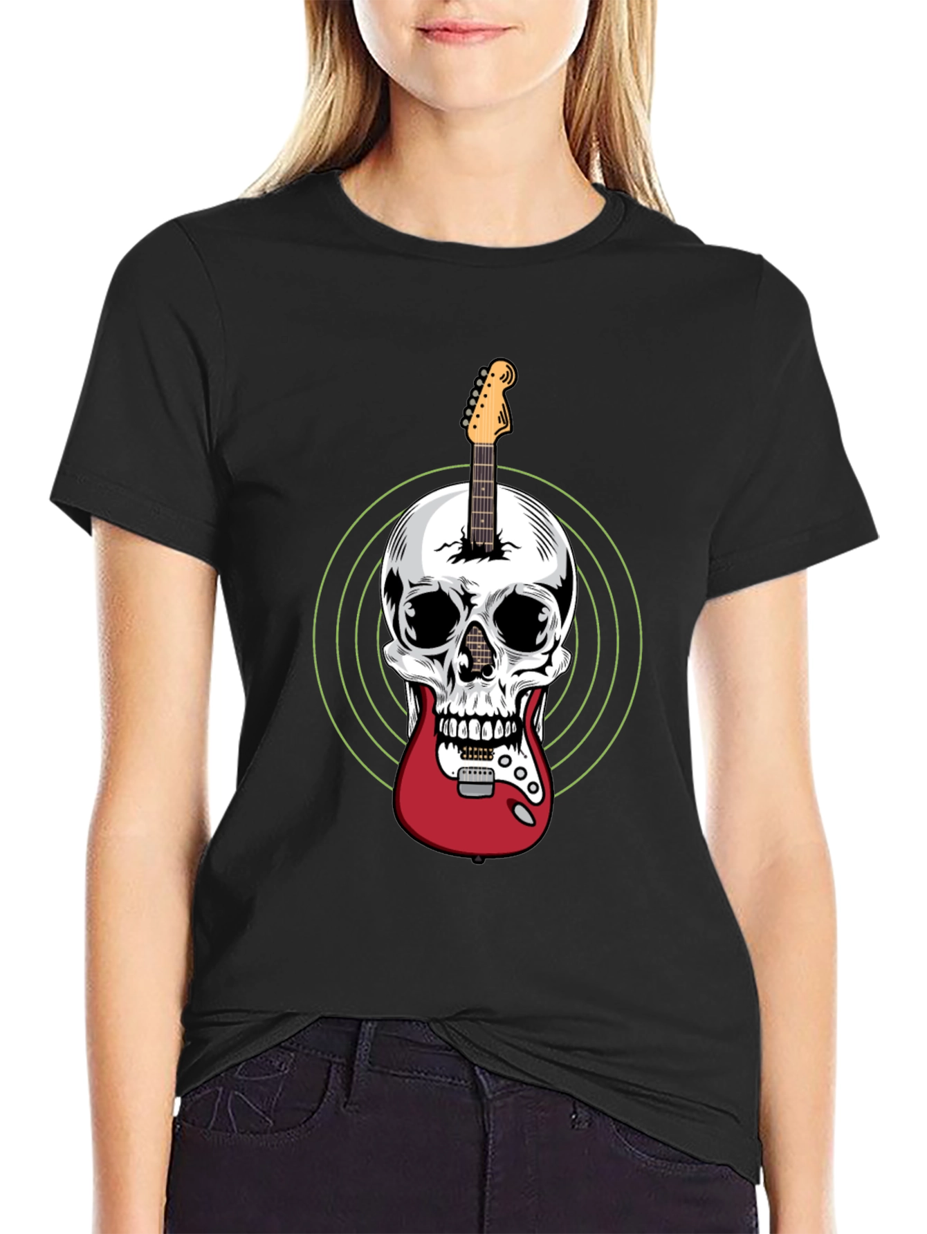 Skull Guitar T-Shirt - Rock Music Tee