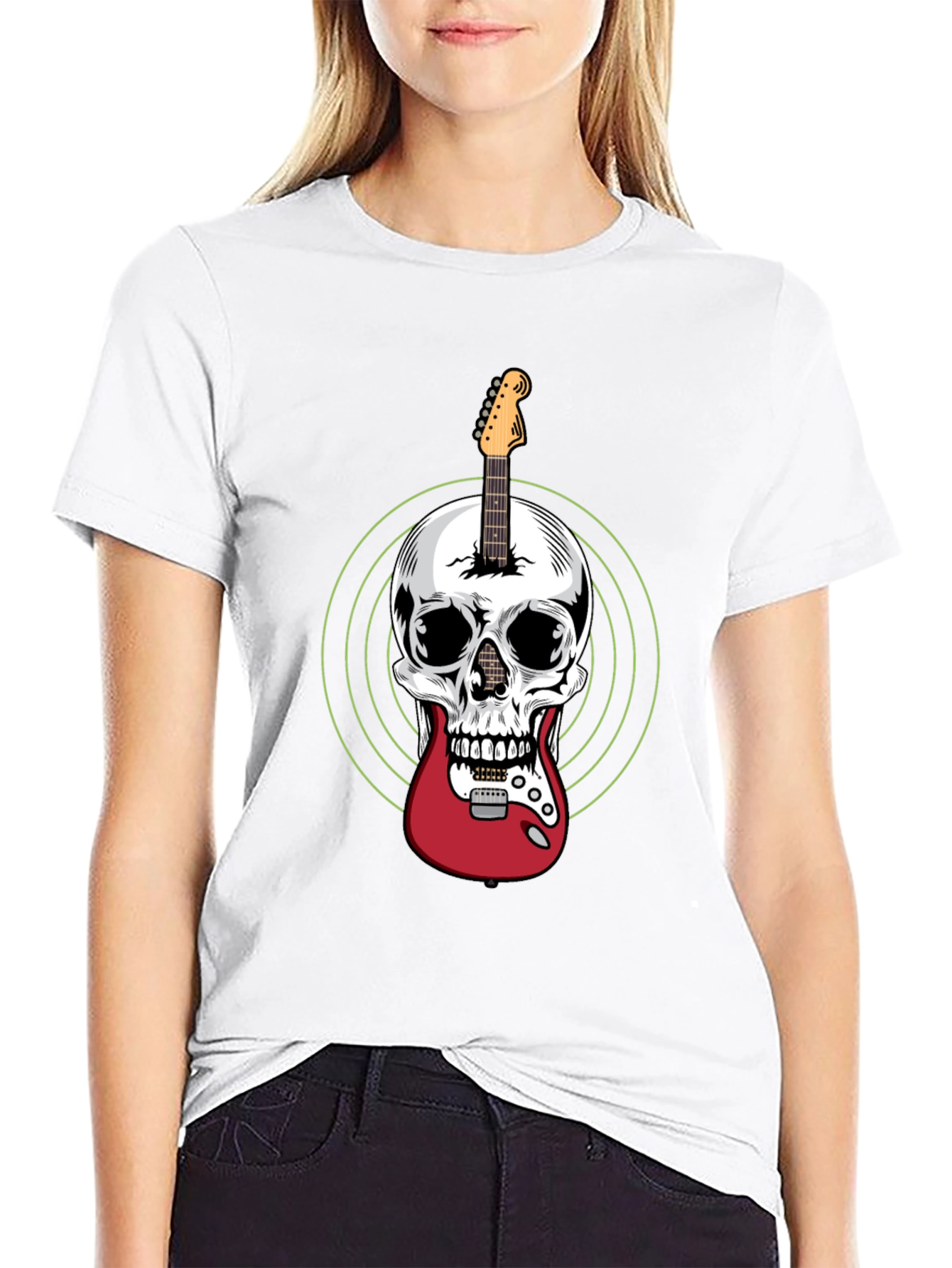 Skull Guitar T-Shirt - Rock Music Tee
