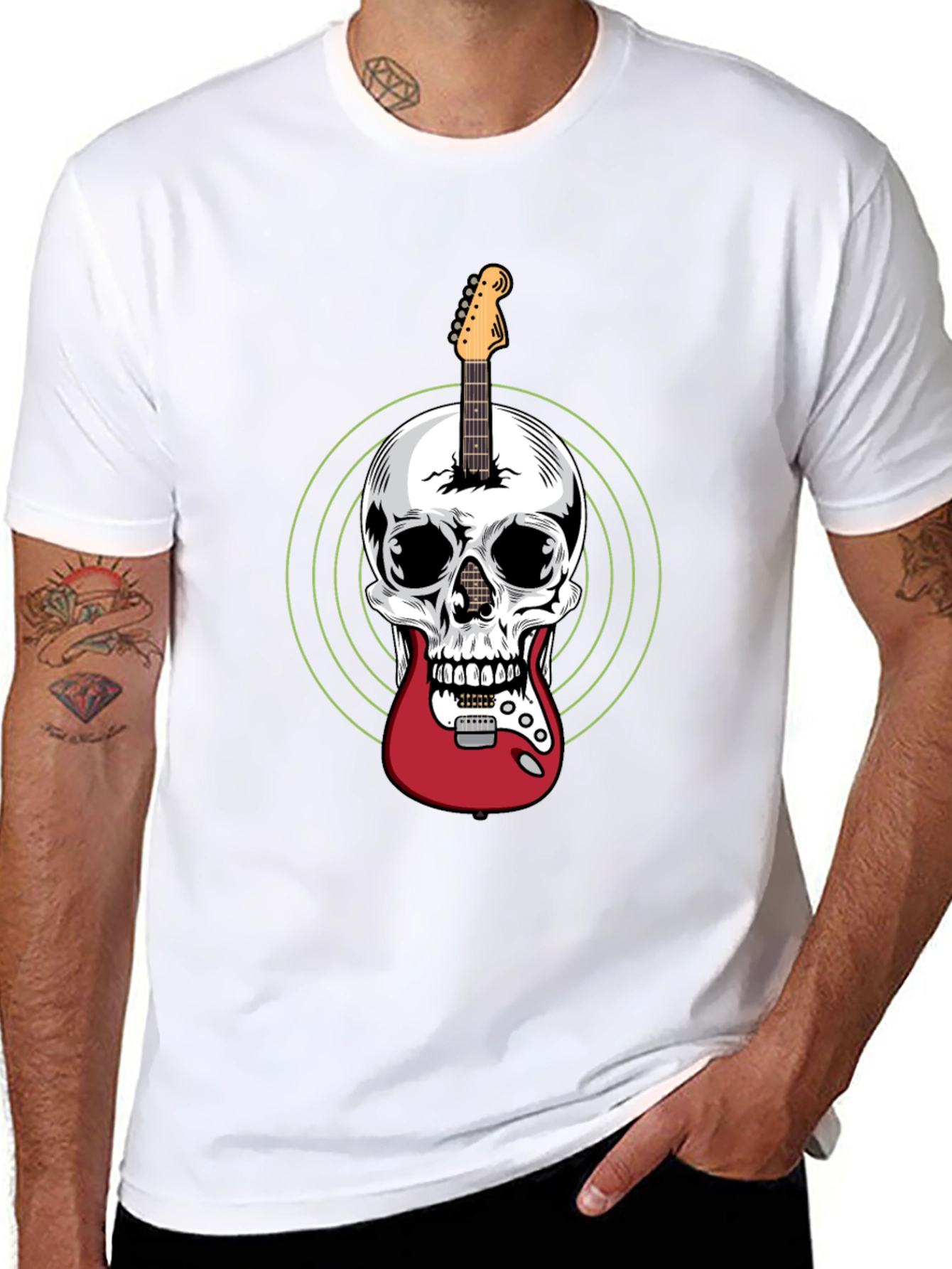 Skull Guitar T-Shirt - Rock Music Tee