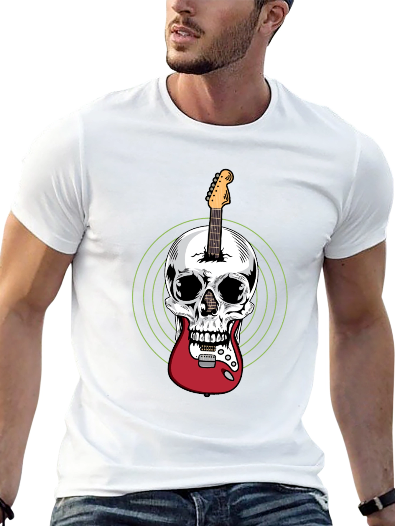 Skull Guitar T-Shirt - Rock Music Tee