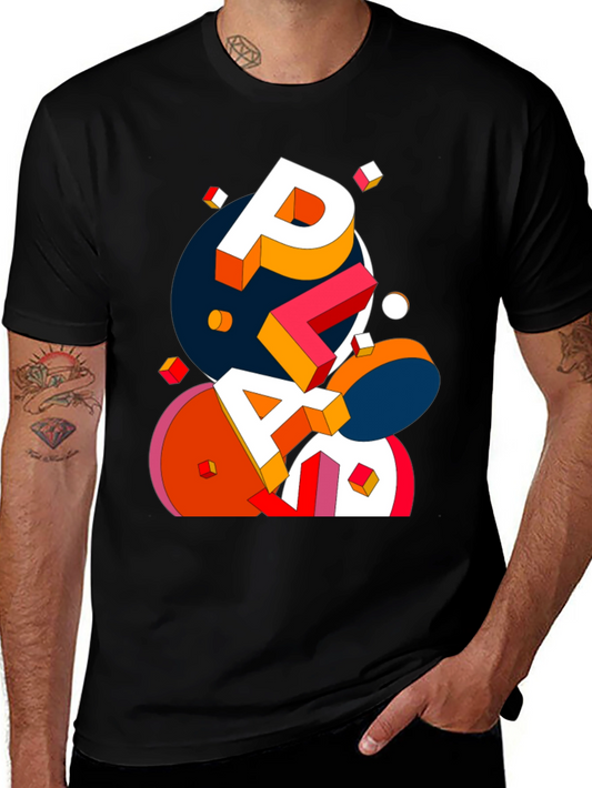 Abstract Geometric Word Art T-Shirt