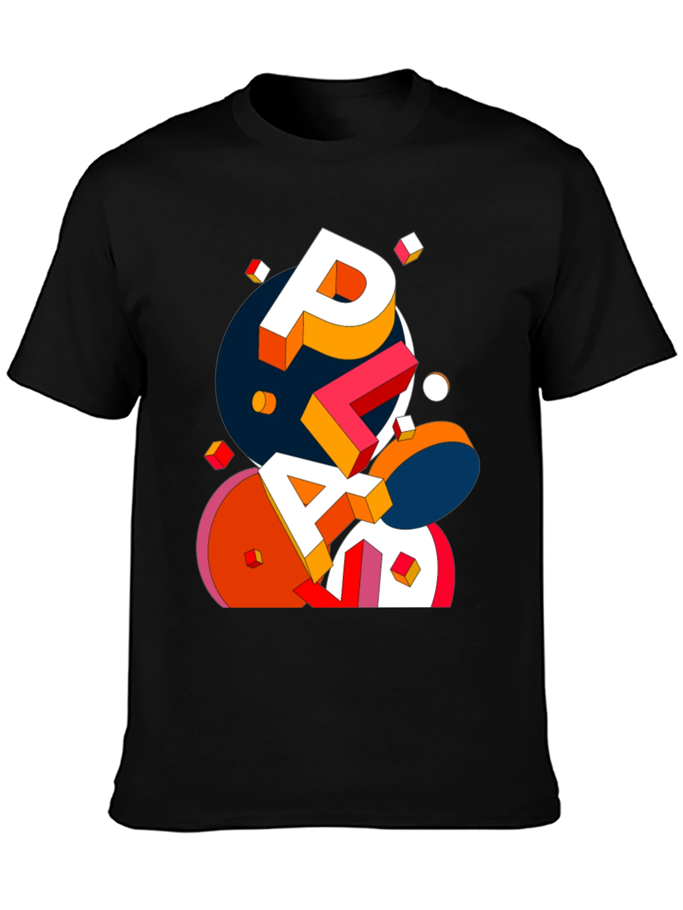 Abstract Geometric Word Art T-Shirt
