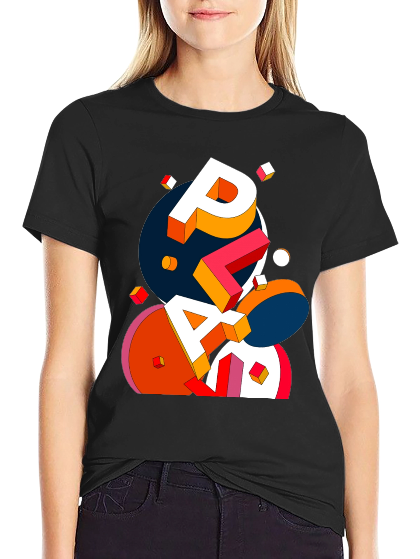 Abstract Geometric Word Art T-Shirt