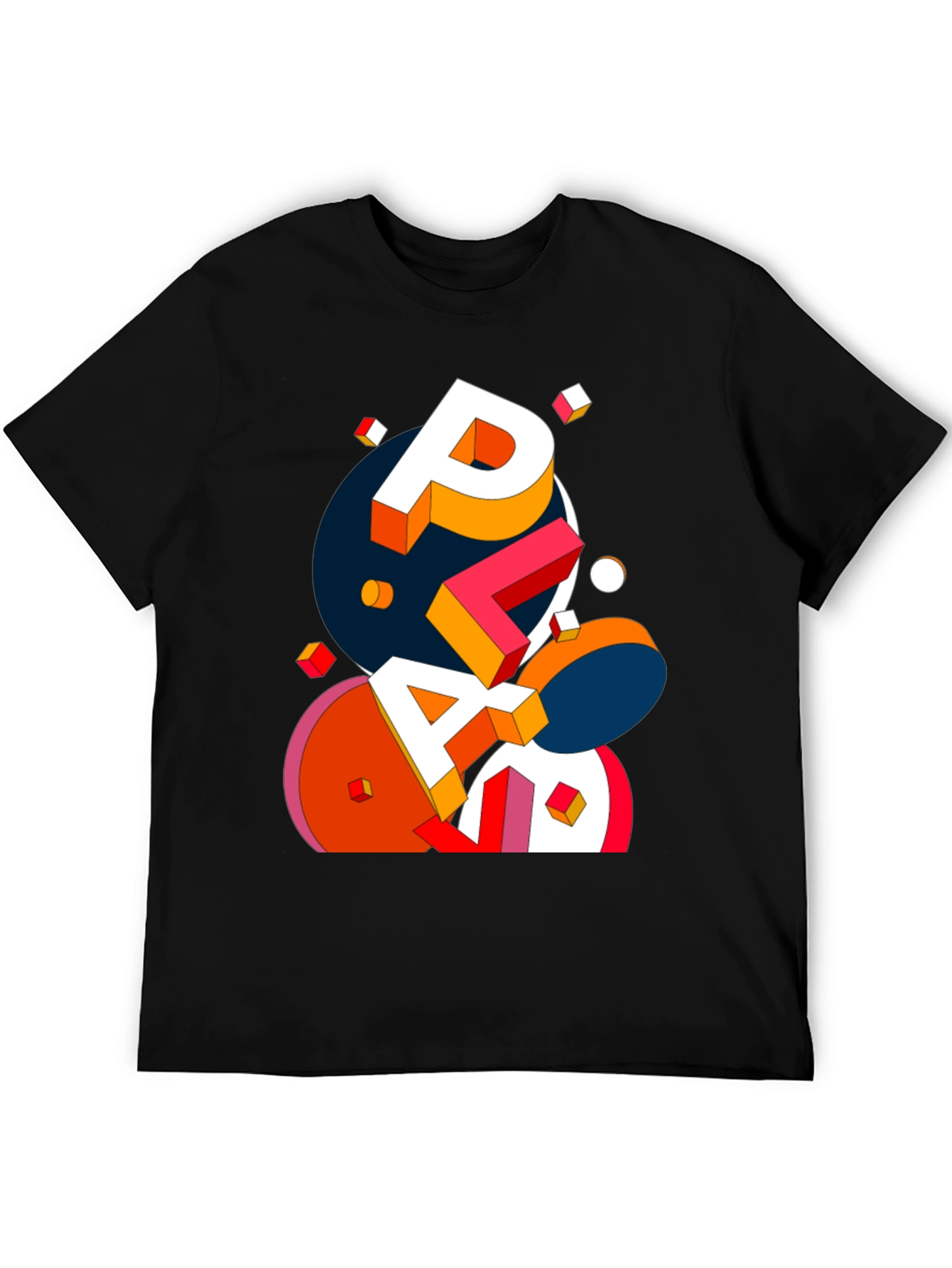 Abstract Geometric Word Art T-Shirt