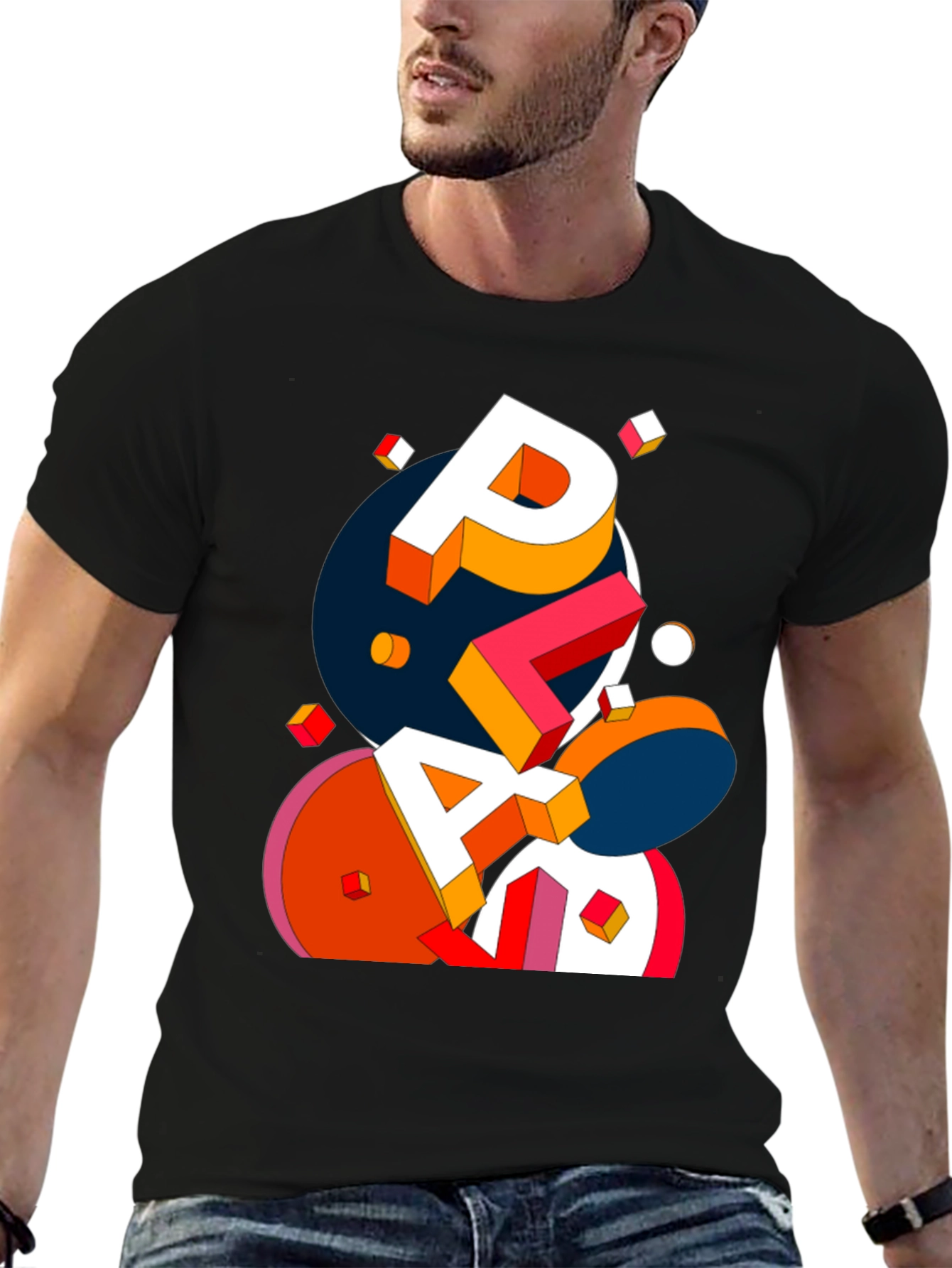 Abstract Geometric Word Art T-Shirt
