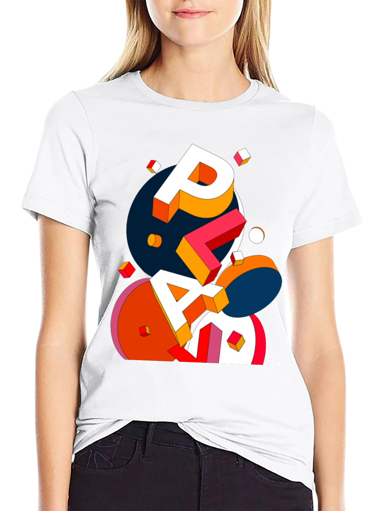 Abstract Geometric Word Art T-Shirt