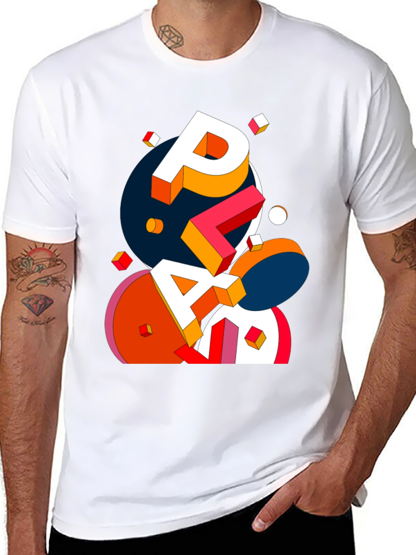 Abstract Geometric Word Art T-Shirt