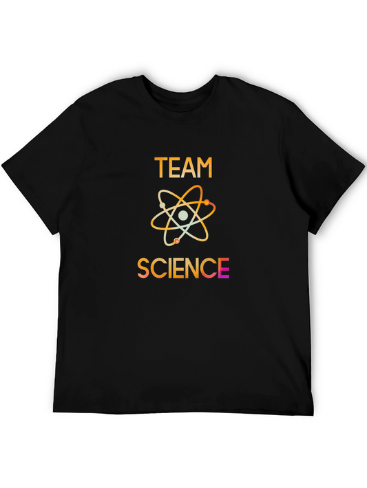 Team Science Graphic Print Black T-Shirt