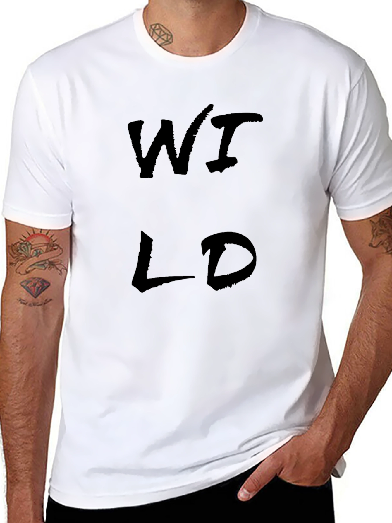 Wild Graphic Tee - Black Cotton Blend