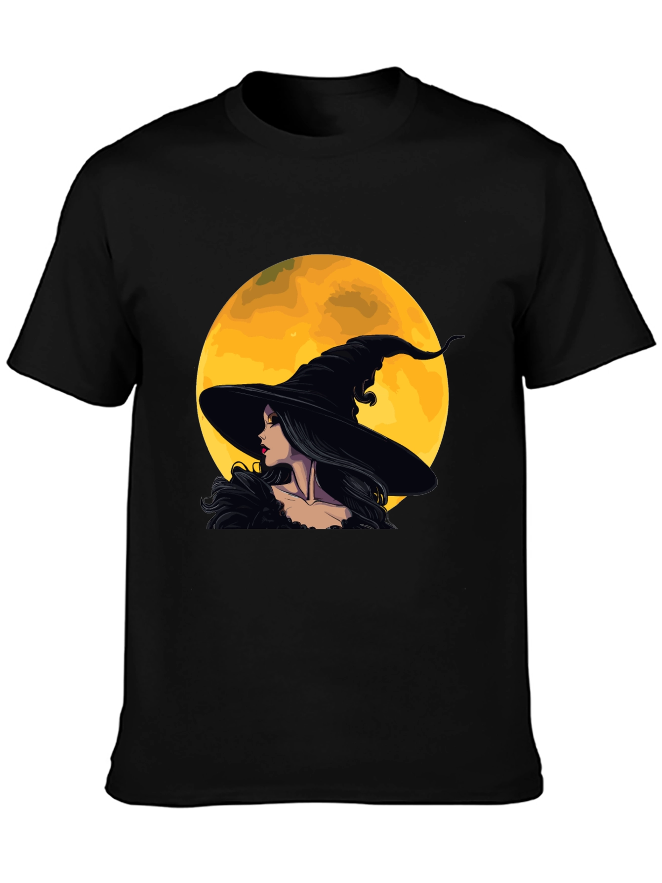 Witch and Moon Graphic Tee - Halloween Fashion