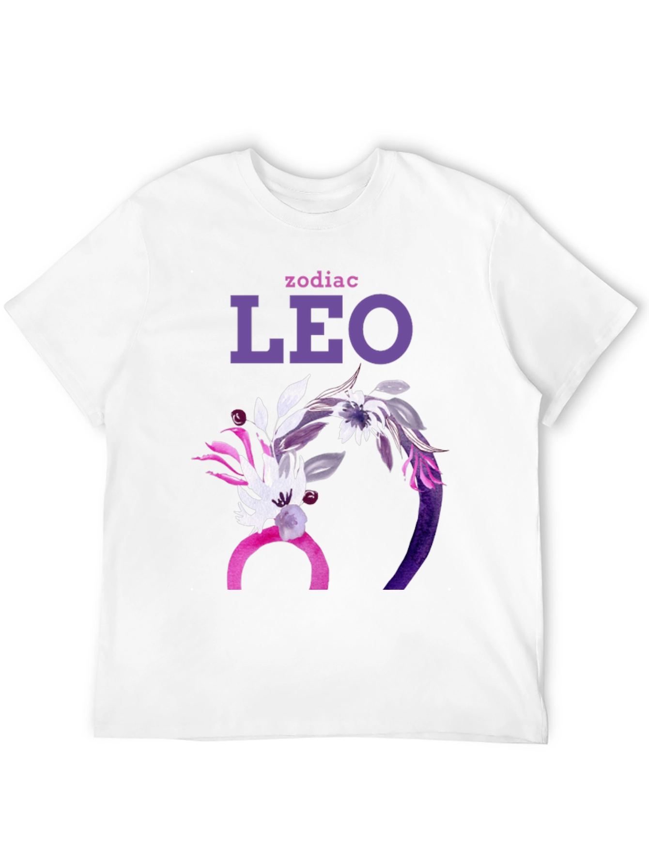 Leo Zodiac Floral Graphic T-Shirt