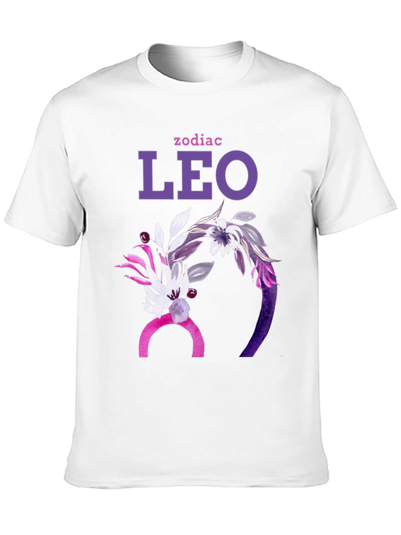 Leo Zodiac Floral Graphic T-Shirt