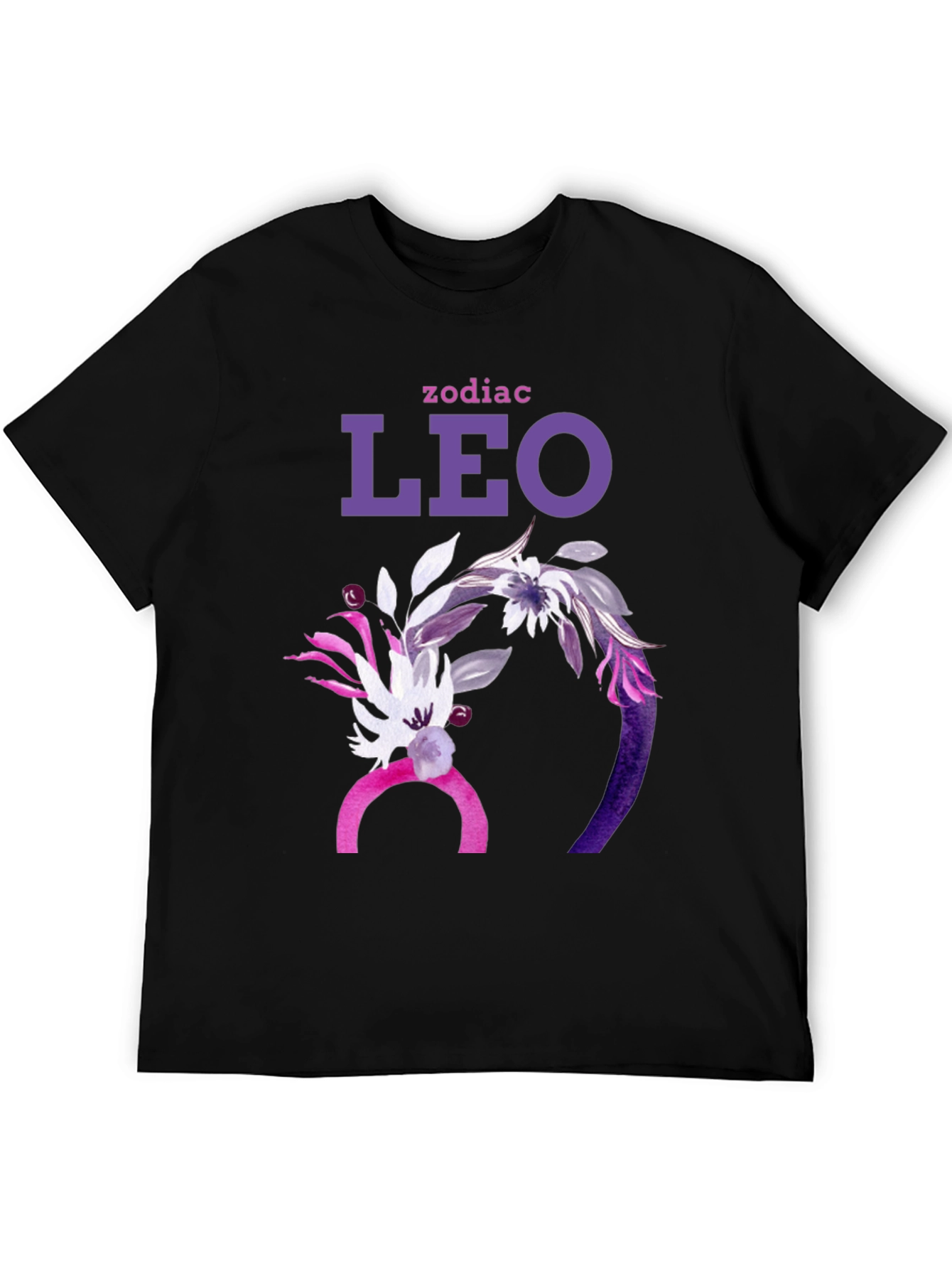 Leo Zodiac Floral Graphic T-Shirt